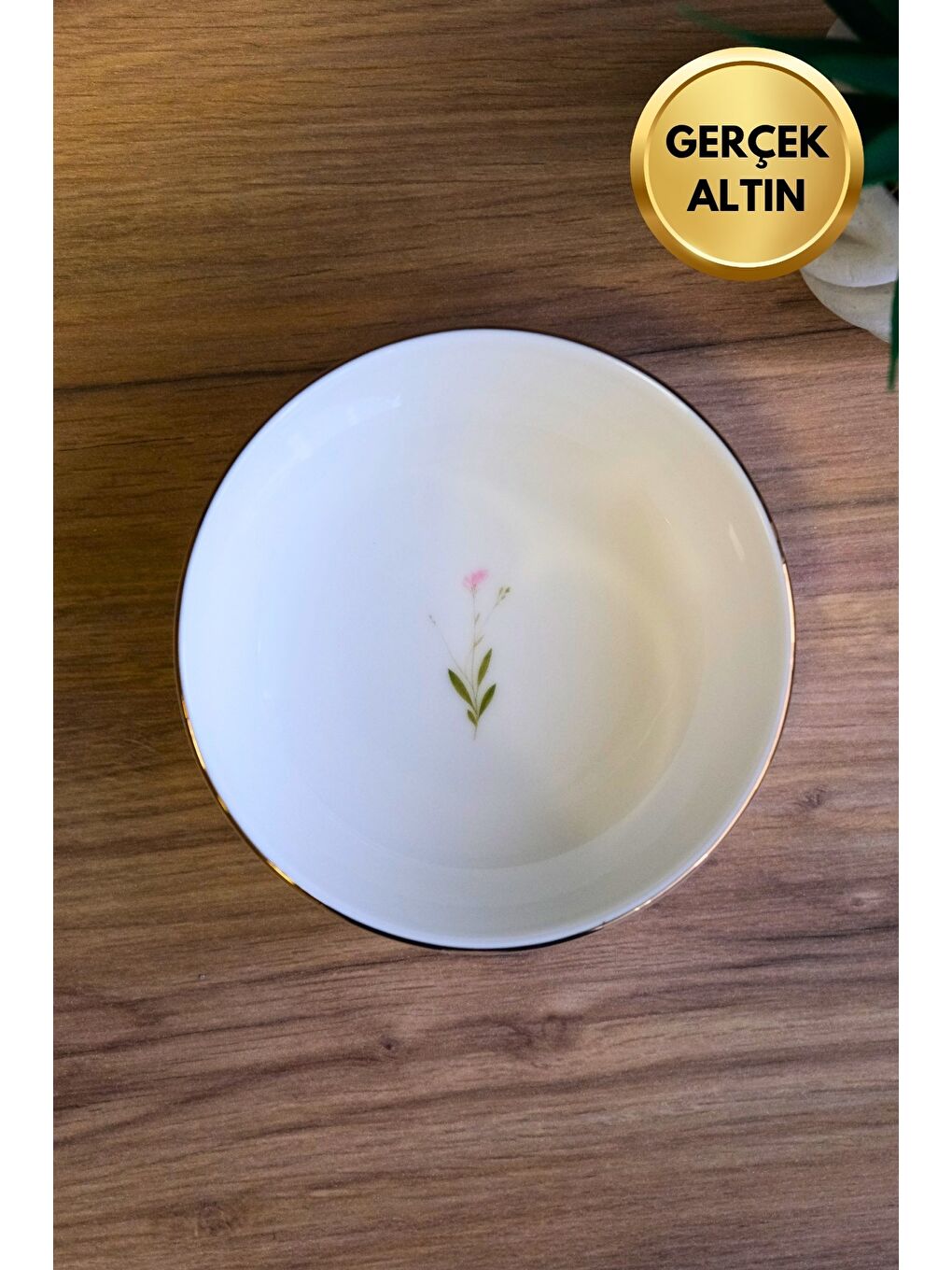 Karışık Porselen Natura Çuha Altın Yaldızlı Kase 13,50x4cm 460cc Tekli-1