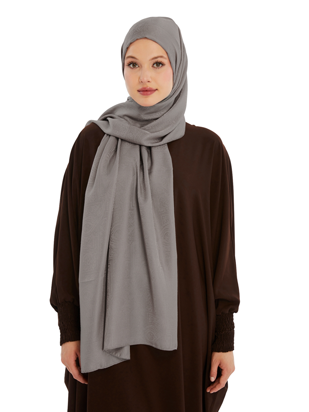 Bej Monogram Etnik Desen Şal-3