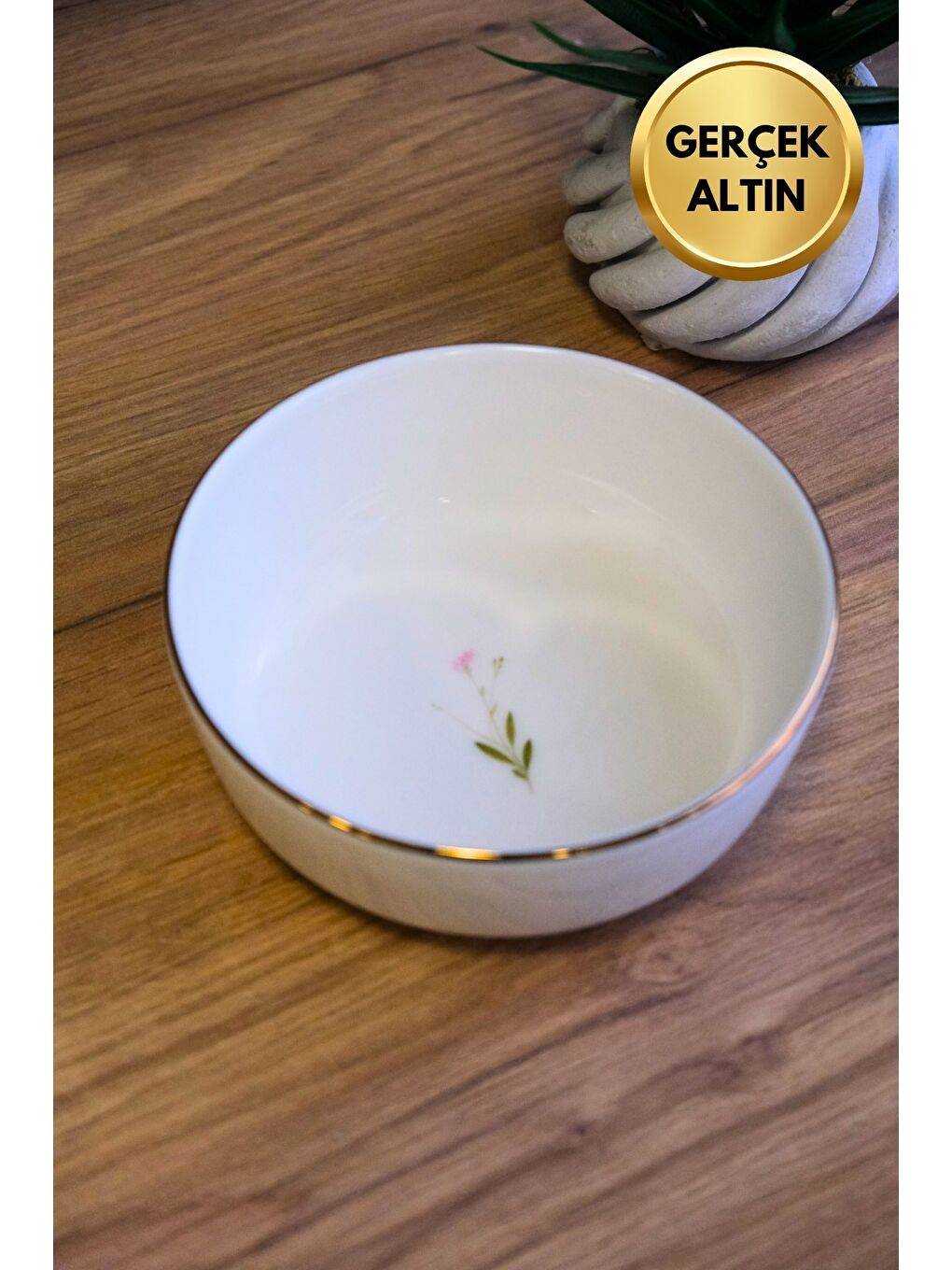 Karışık Porselen Natura Çuha Altın Yaldızlı Kase 13,50x4cm 460cc Tekli-2