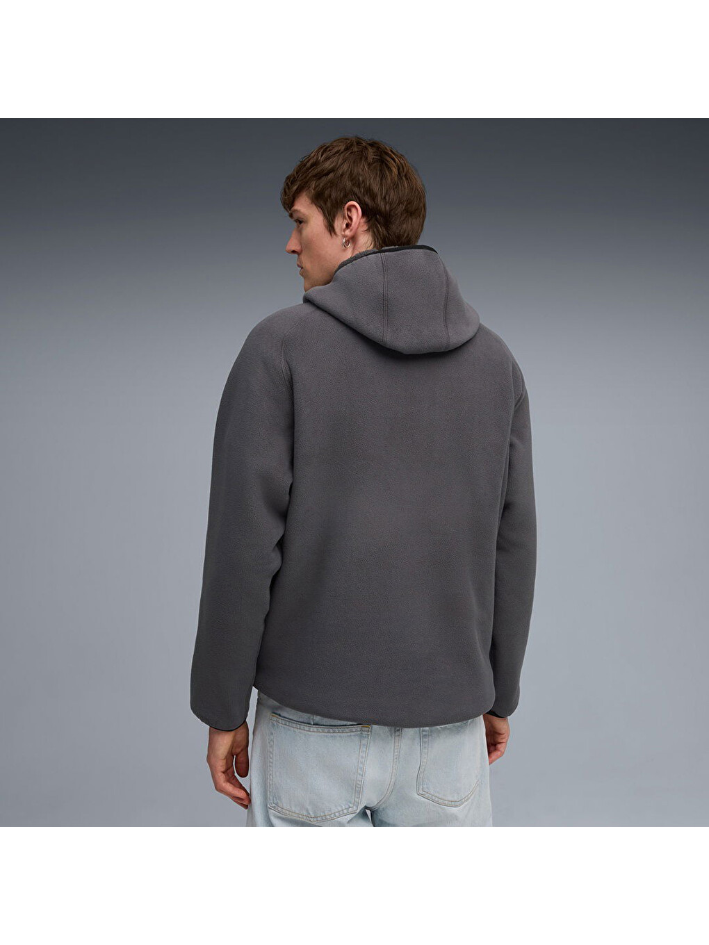 Erkek Gri Kapüşonlu Sweatshirt-1