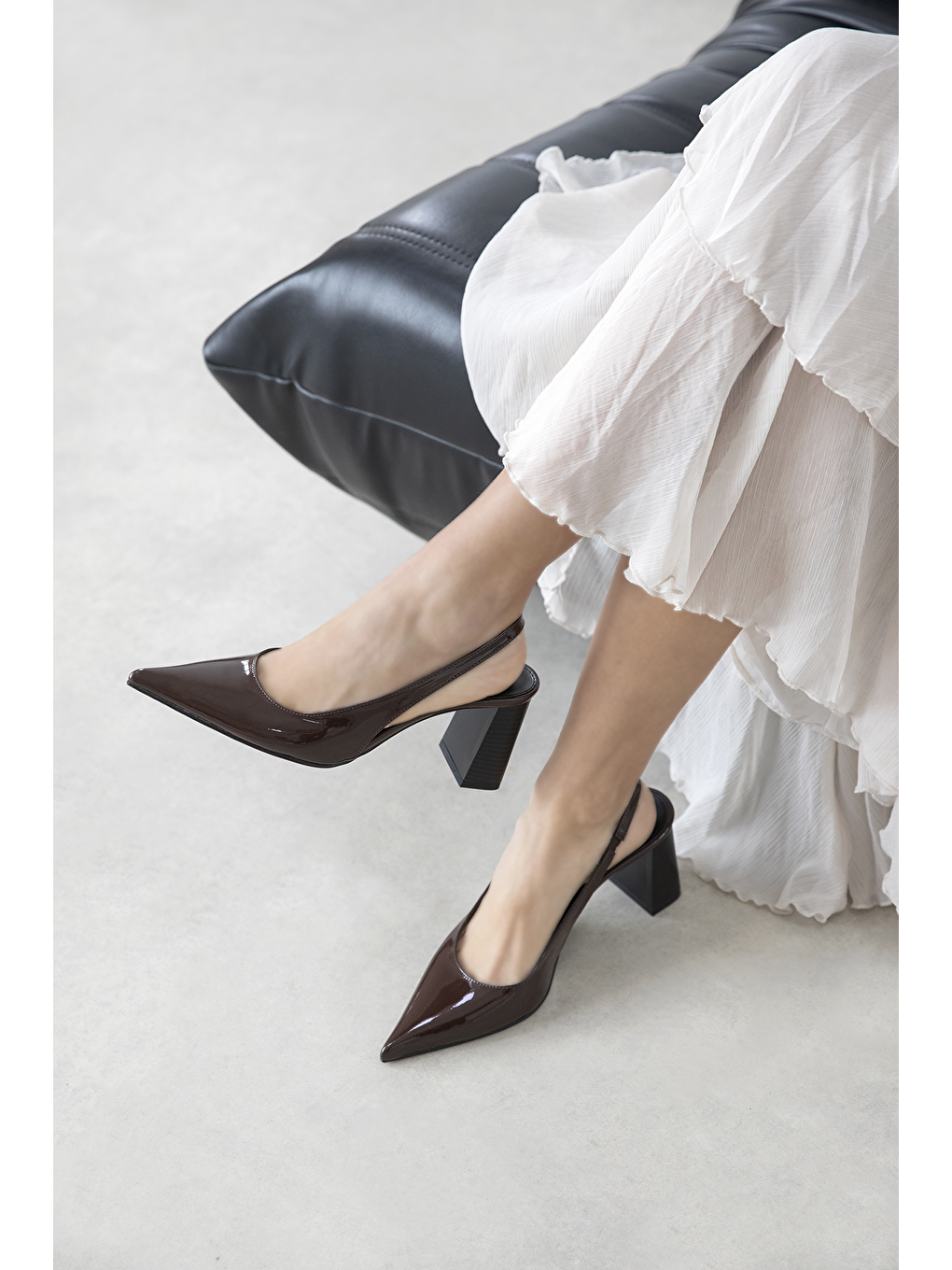 Kahverengi Vera Kadın Rugan Topuklu Ayakkabı Kahve-3