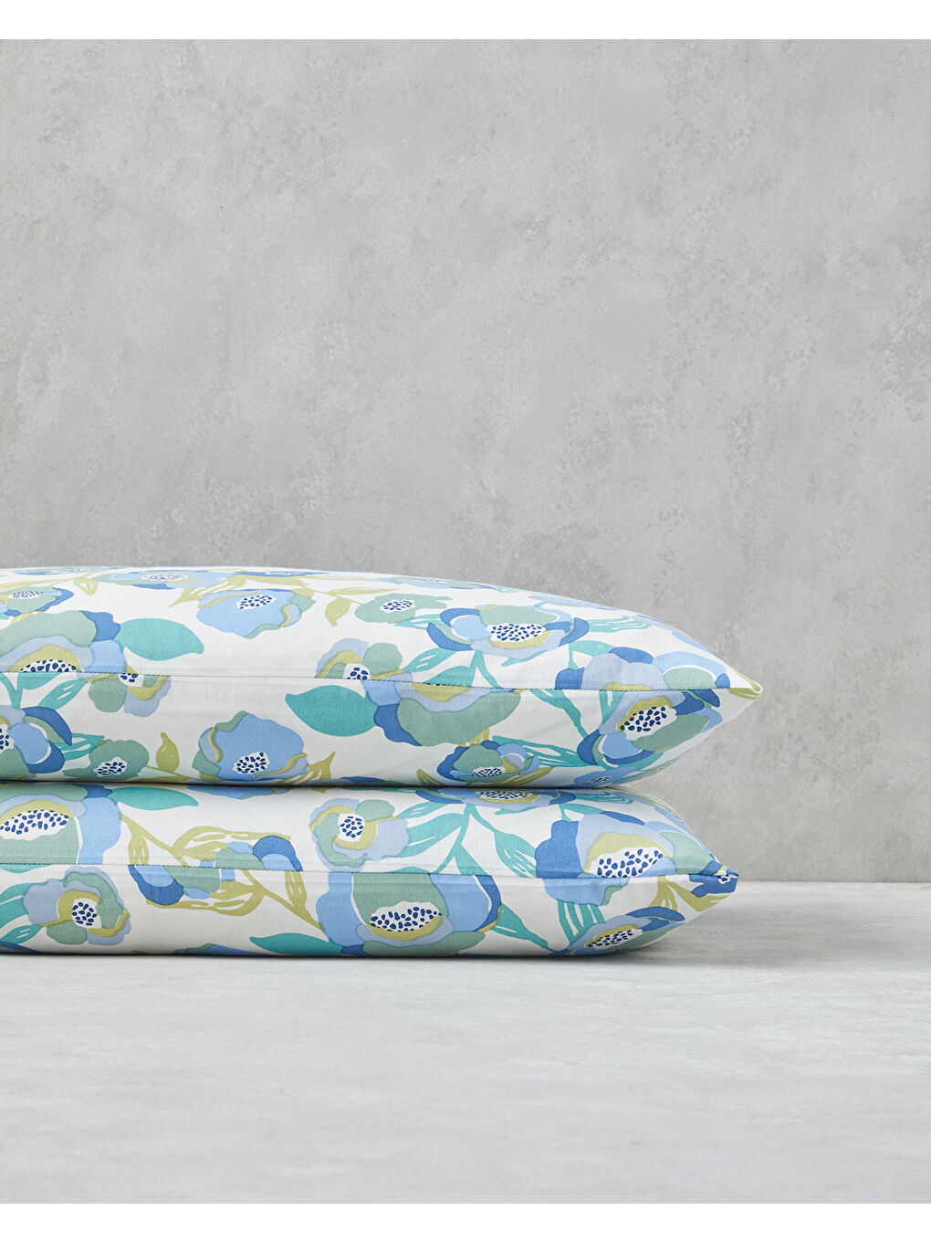 Summer Blooms Kolay Ütülenir 2'li Yastık Kılıfı 50x70 cm Mavi-1