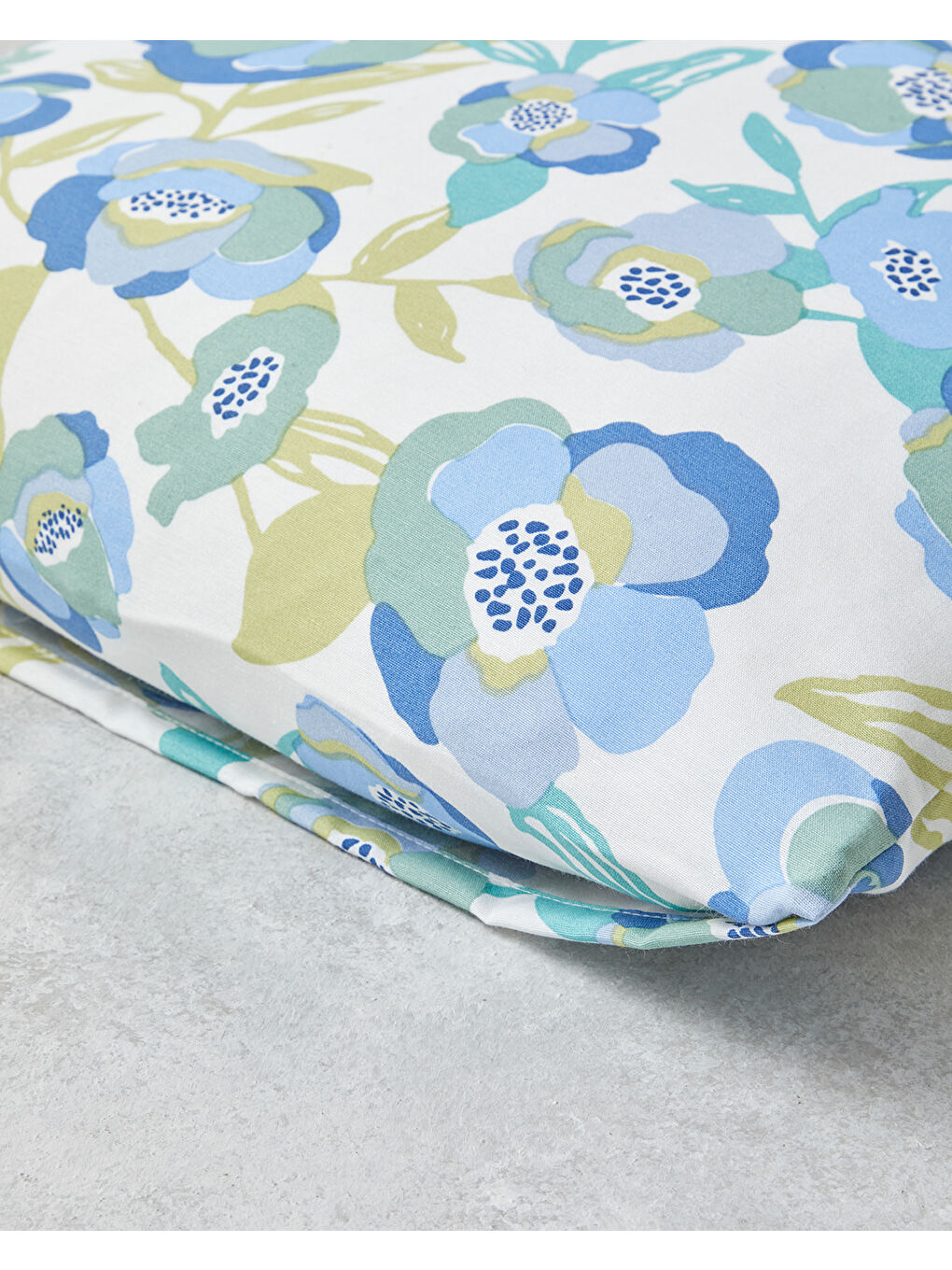 Summer Blooms Kolay Ütülenir 2'li Yastık Kılıfı 50x70 cm Mavi-2
