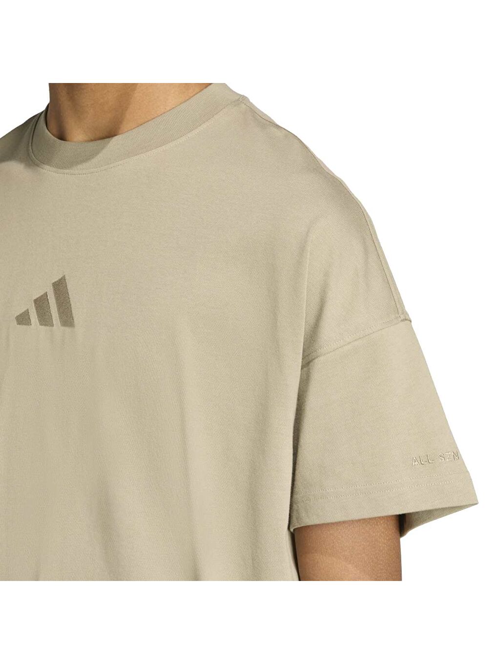 All Season Erkek Bej Bisiklet Yaka Tişört-4