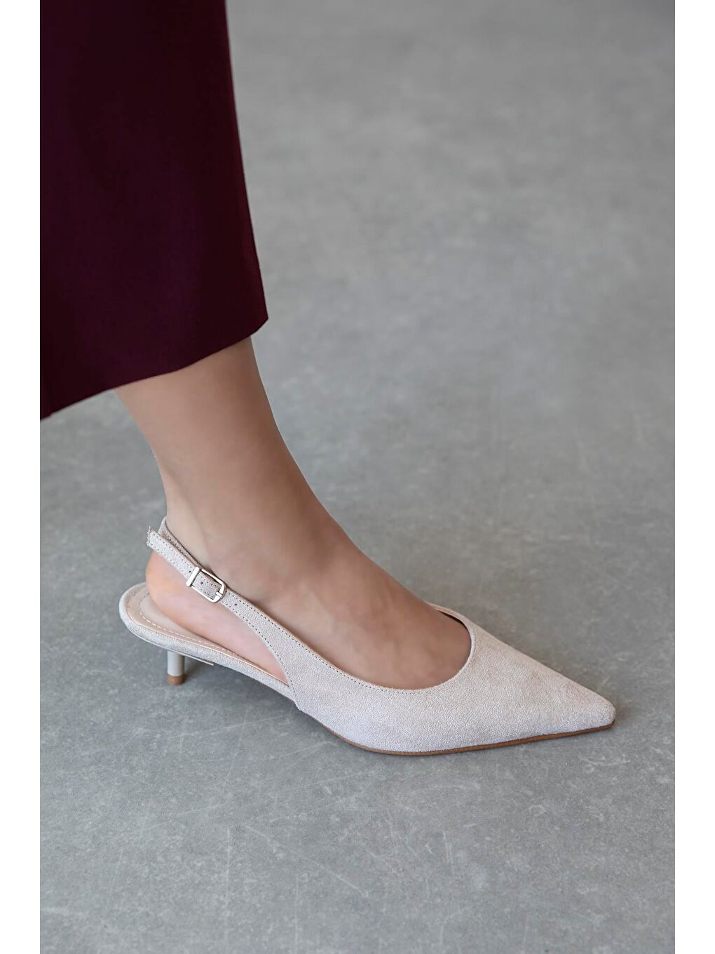 Cuesta  Kadın Topuklu Süet  Ayakkabı Bej-1