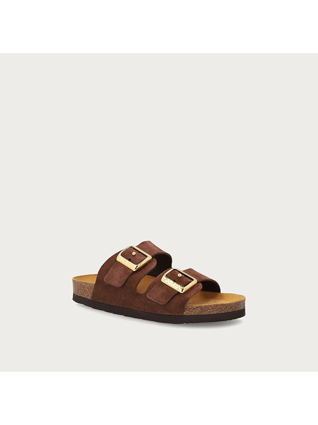 Kahverengi Kadın Terlik 17B8 SUEDE Double-Strap Sliders-1