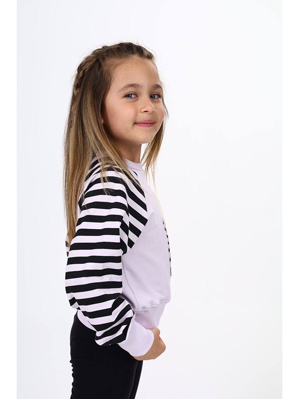 Lila Kız Çocuk Nakışlı Sweatshirt-2