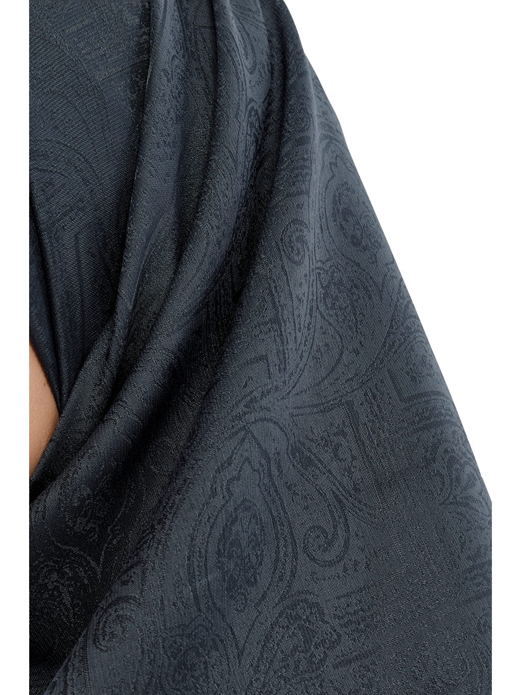 Antrasit Monogram Etnik Desen Şal-2