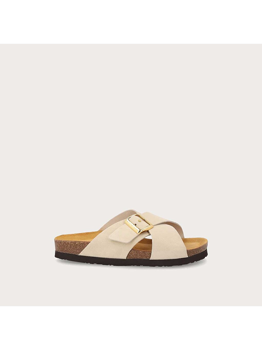 Bej Kadın Terlik 17B3 VELOUR-S SUEDE CROSSOVER-STRAP SLIDERS