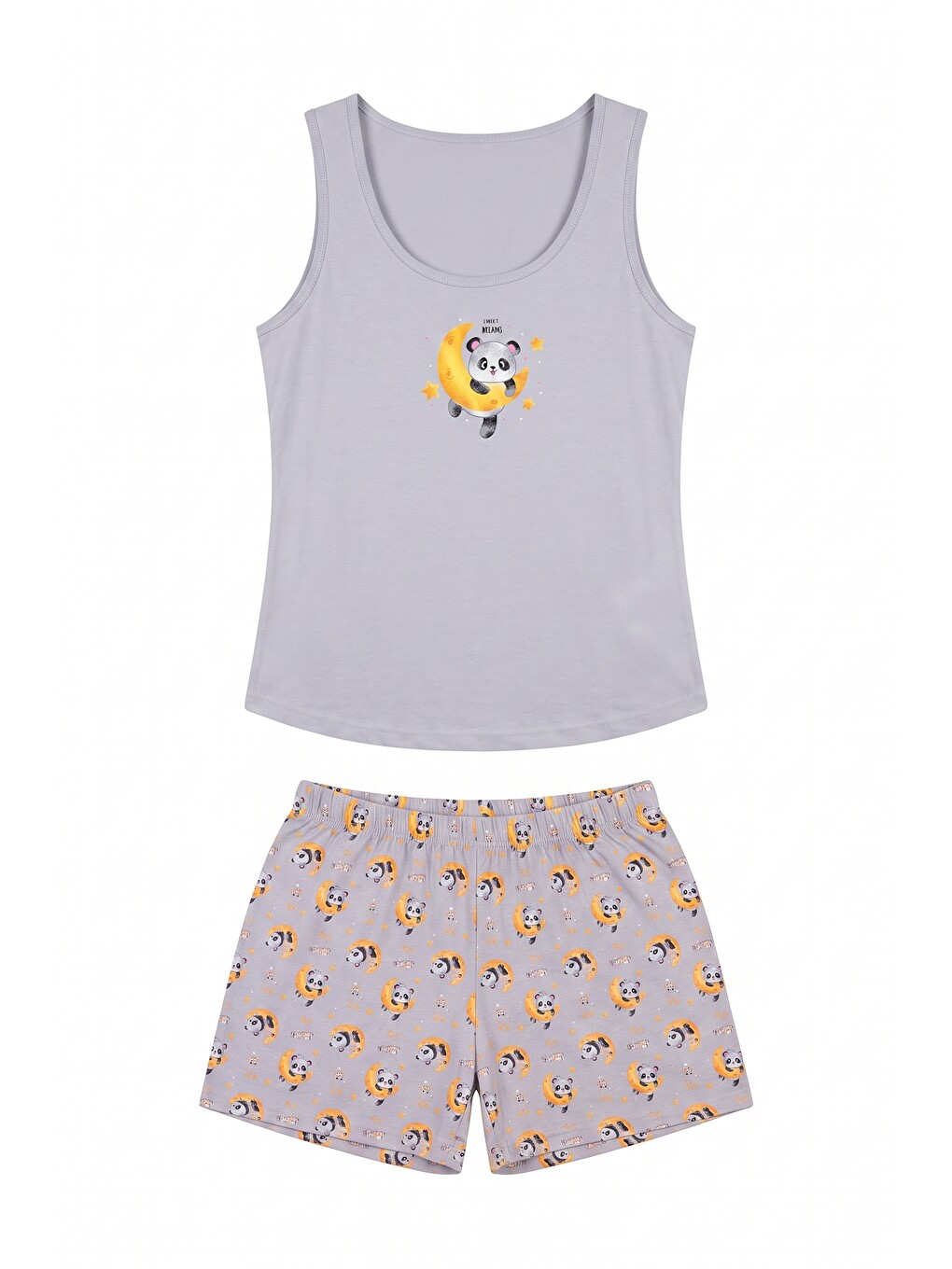 Bej Şortlu Kadın Pijama Takımı-4