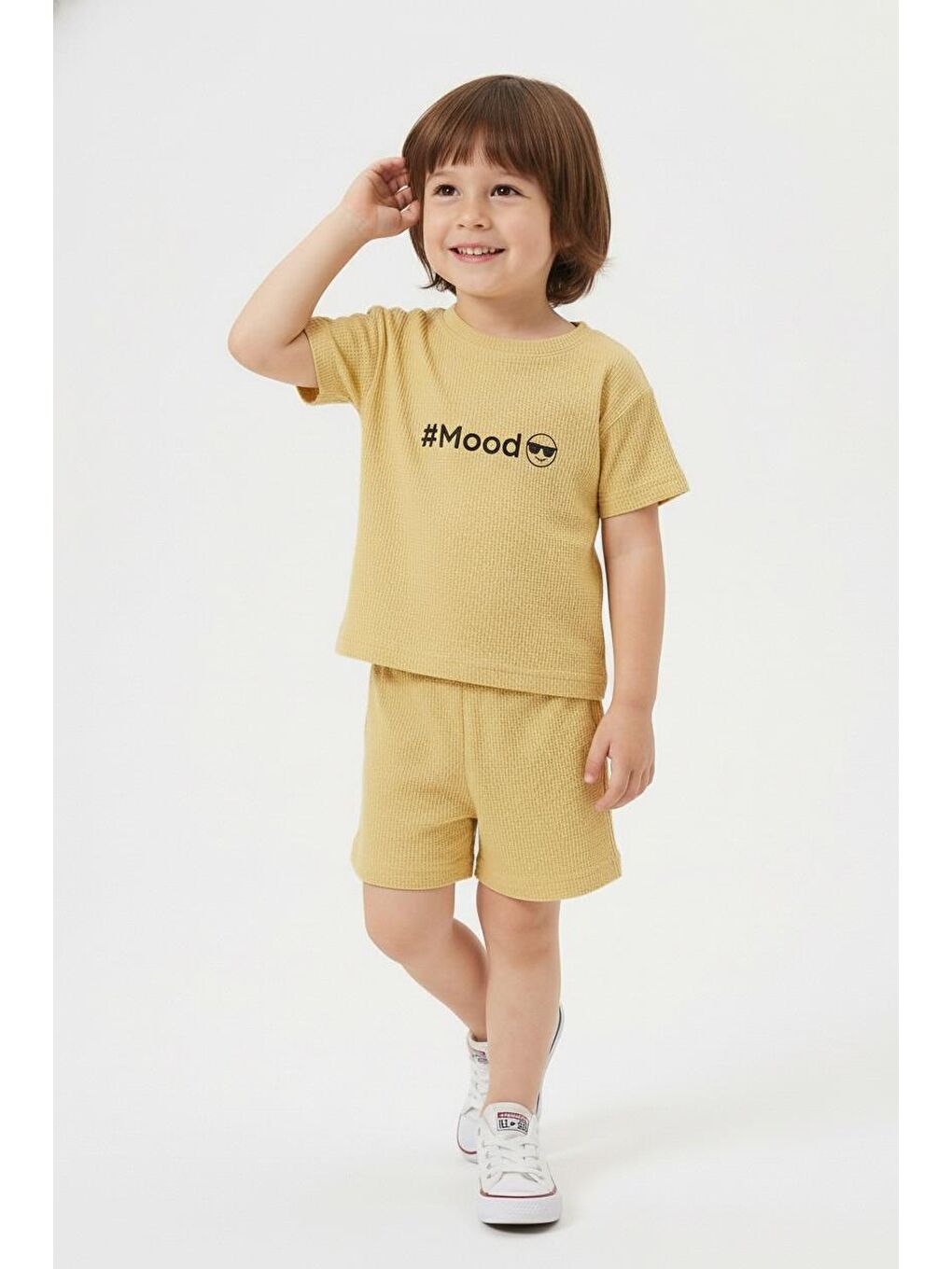 Sarı YAZLIK WAFFLE 2'Lİ TAKIM-1