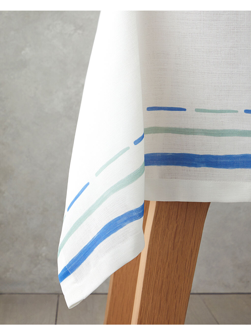 Shelltide Polyester Masa Örtüsü 150x200 cm Beyaz - Mavi-1