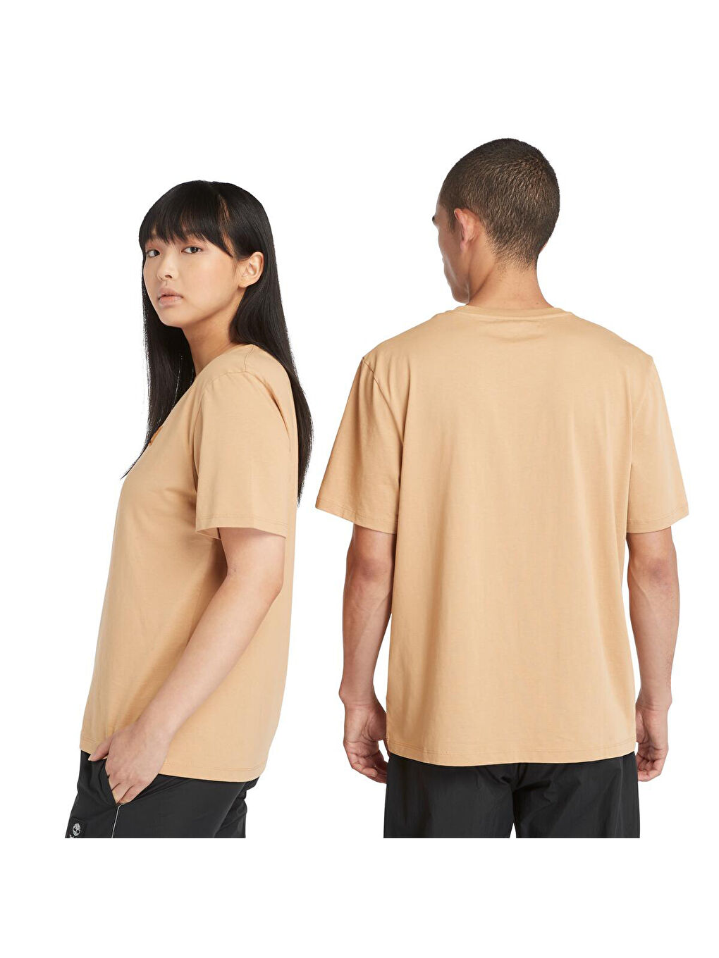 Woven Badge Erkek Sarı Yuvarlak Yaka Tişört-3