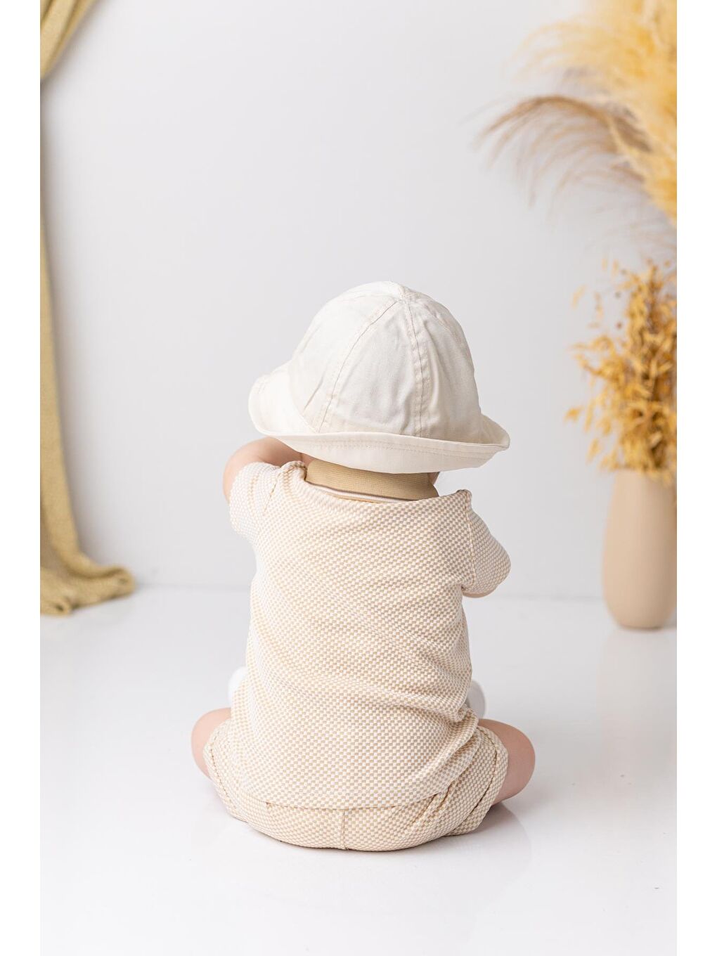 Erkek Bebek Polo Yaka T-Shirt Ve Şort İkili Takım - Bej-1