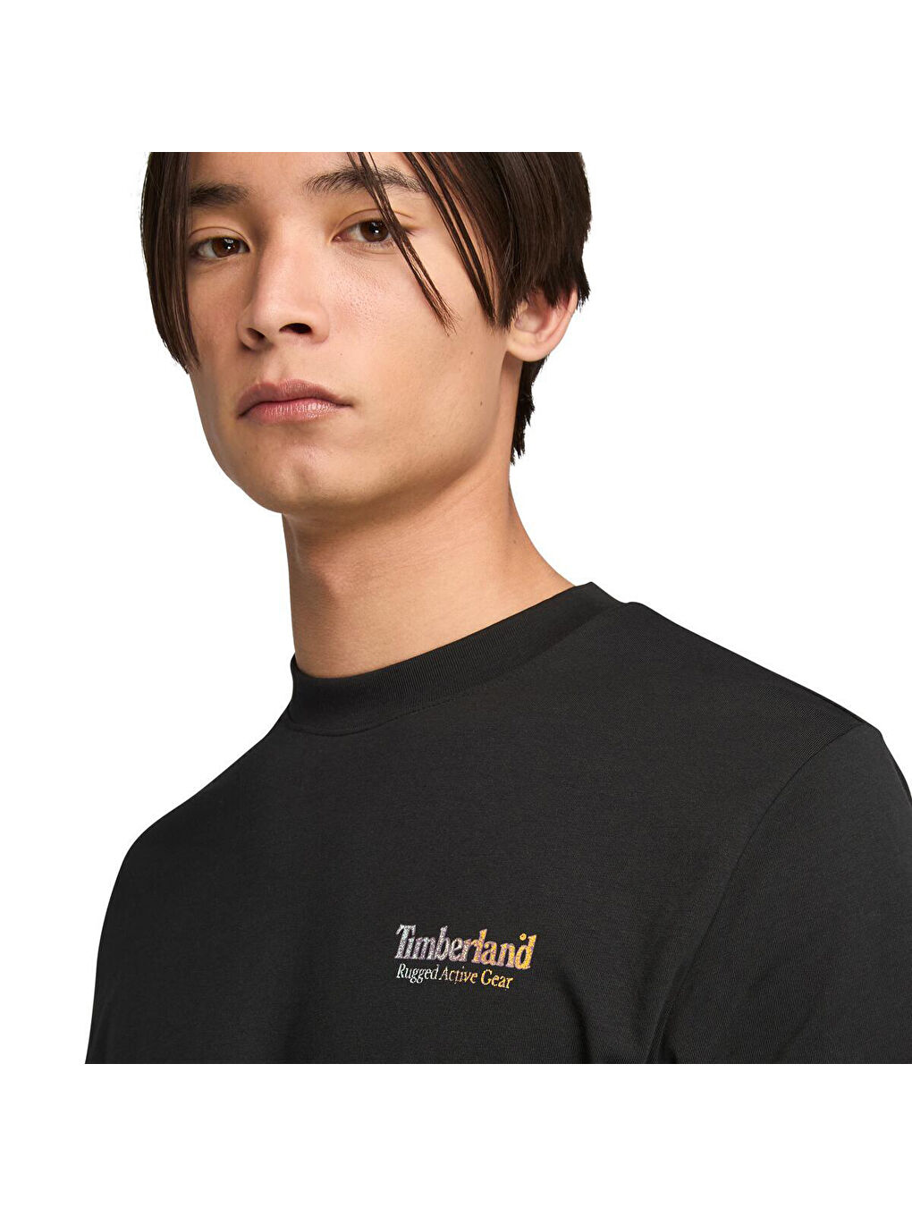 Rugged Active Gear Back Graphic Erkek Siyah Yuvarlak Yaka Tişört-1