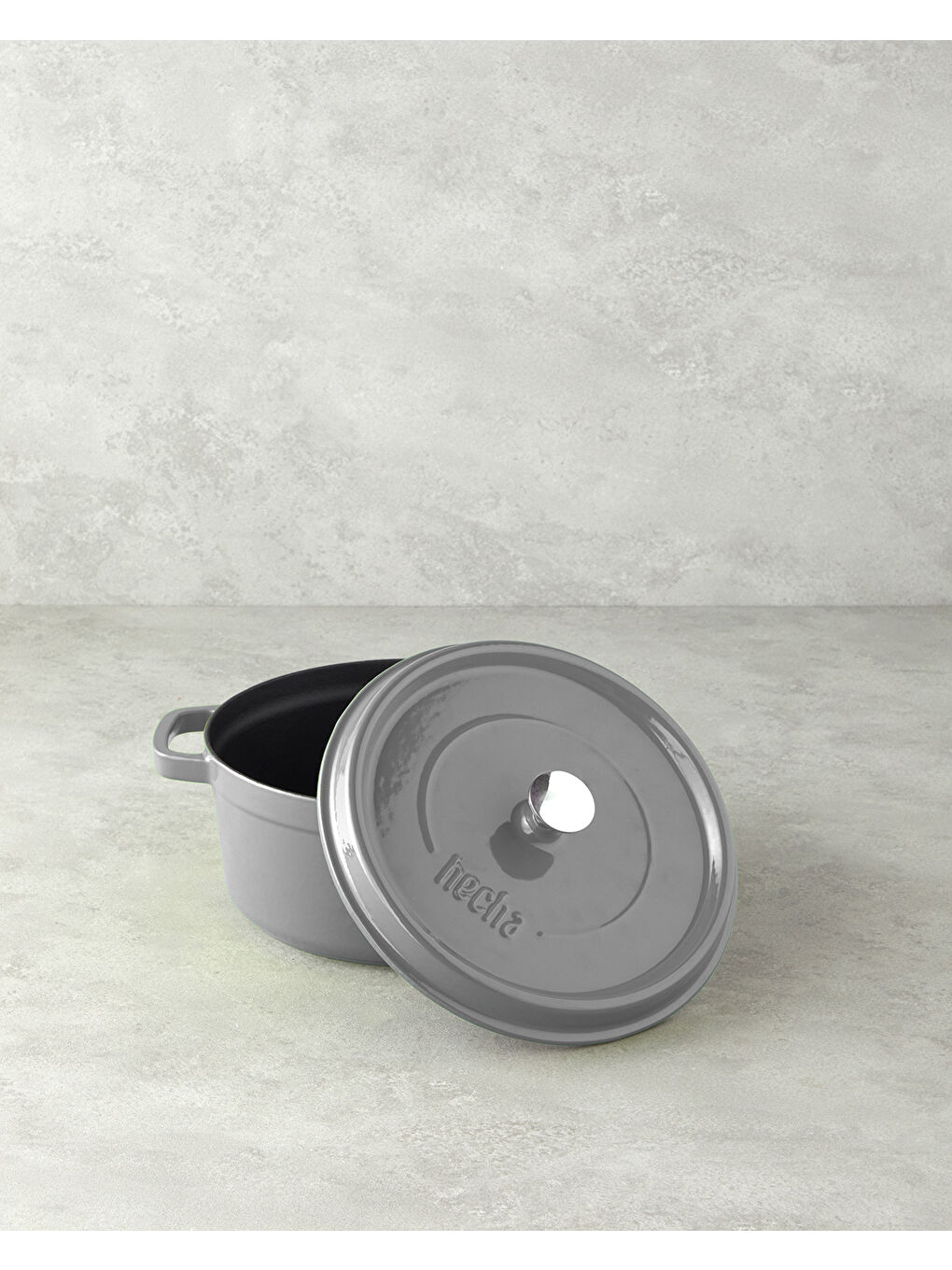 Hecha Demir Döküm Derin Tencere 24 cm Gri-1