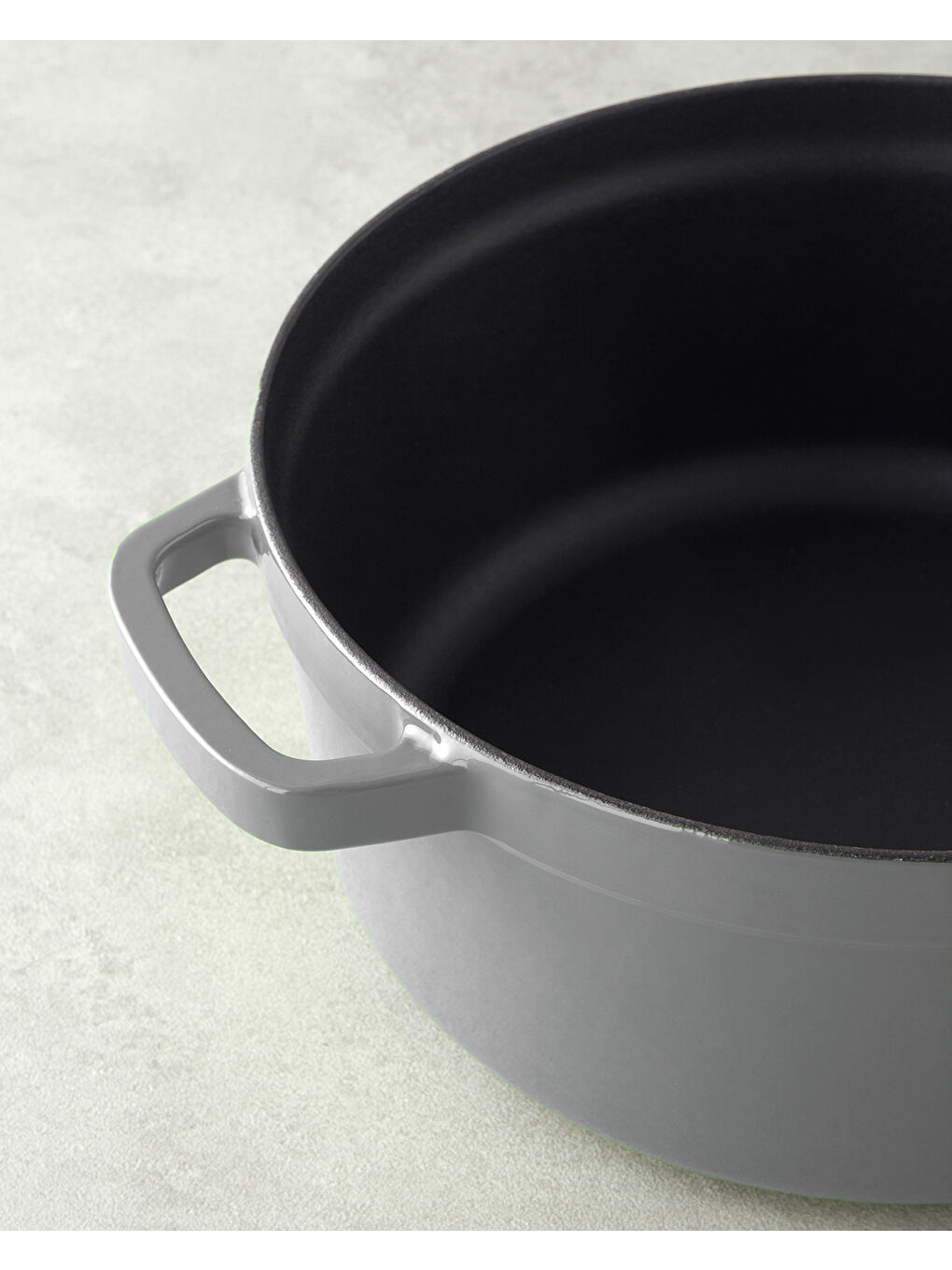 Hecha Demir Döküm Derin Tencere 24 cm Gri-2