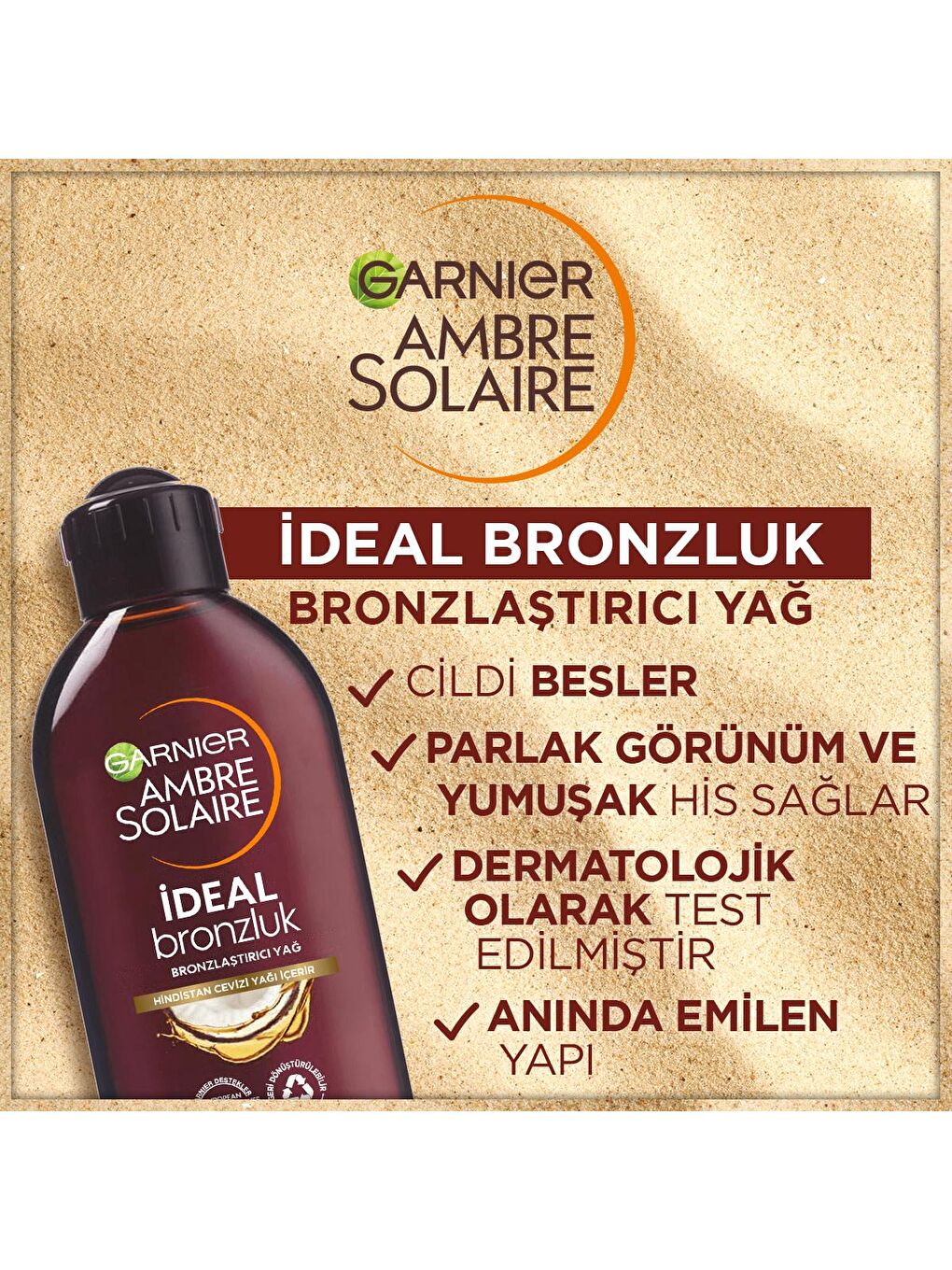 GARNIER Şeffaf Ambre Solaire Yoğun Bronzlaştırıcı Yağ GKF2 200 ml - 1