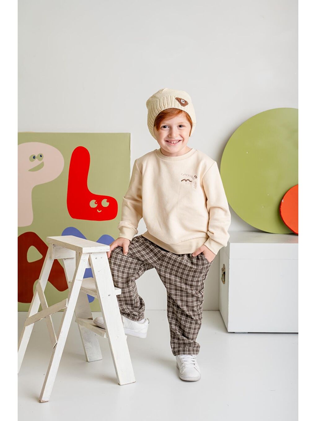 Kahverengi Erkek Bebek Sweatshirt Ve Pantolon Takım - Kahve-2