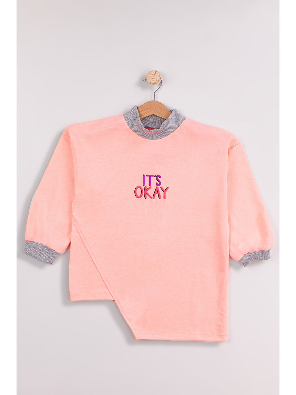 Turuncu Kız Çocuk 2'li Paket Basic Sweatshirt-2