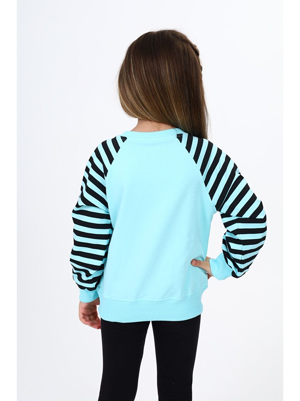 Turkuaz Kız Çocuk Nakışlı Sweatshirt-4