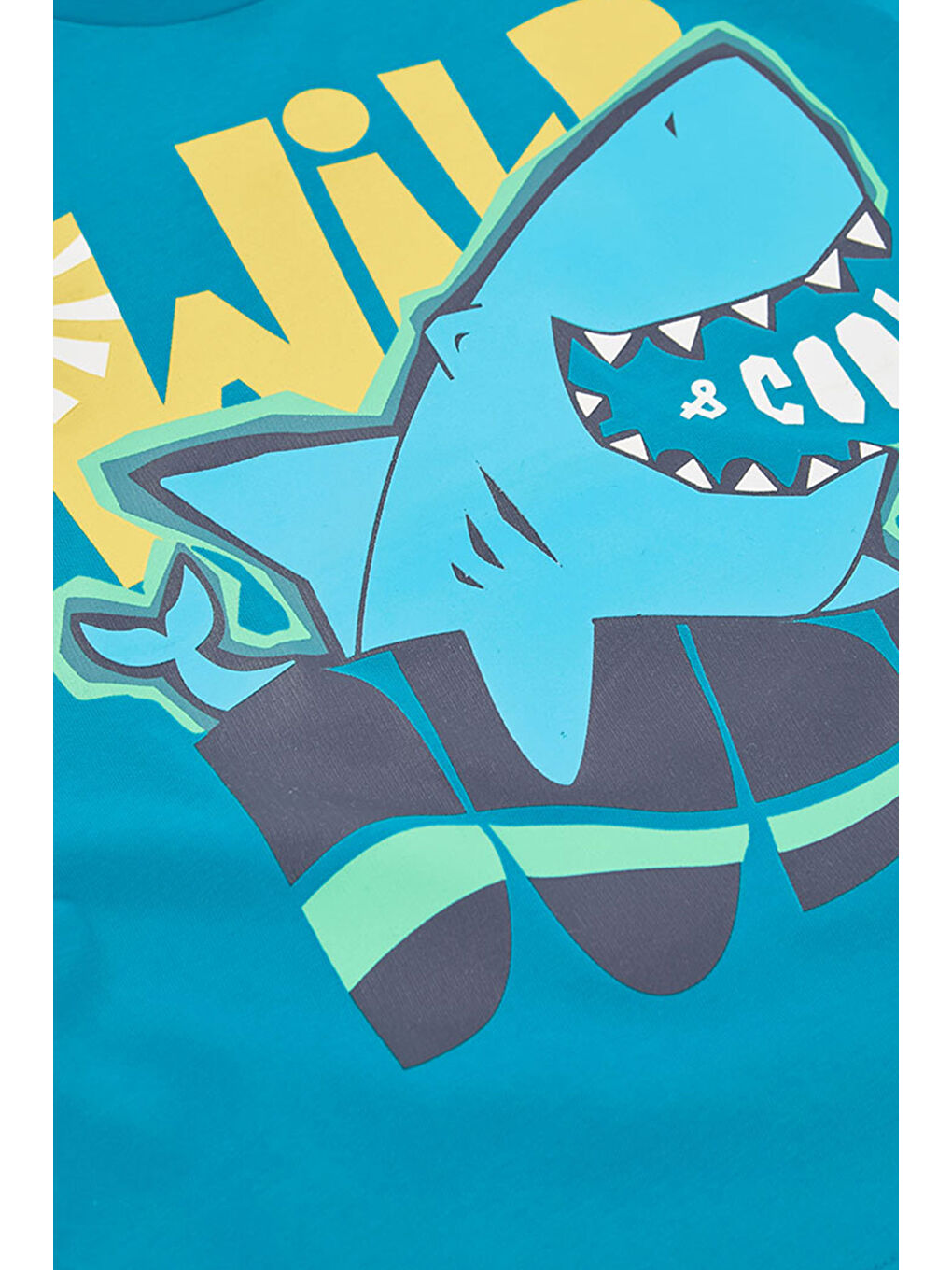 Köpek Balığı Desenli Tshirt 2-6 Yaş Mavi-3