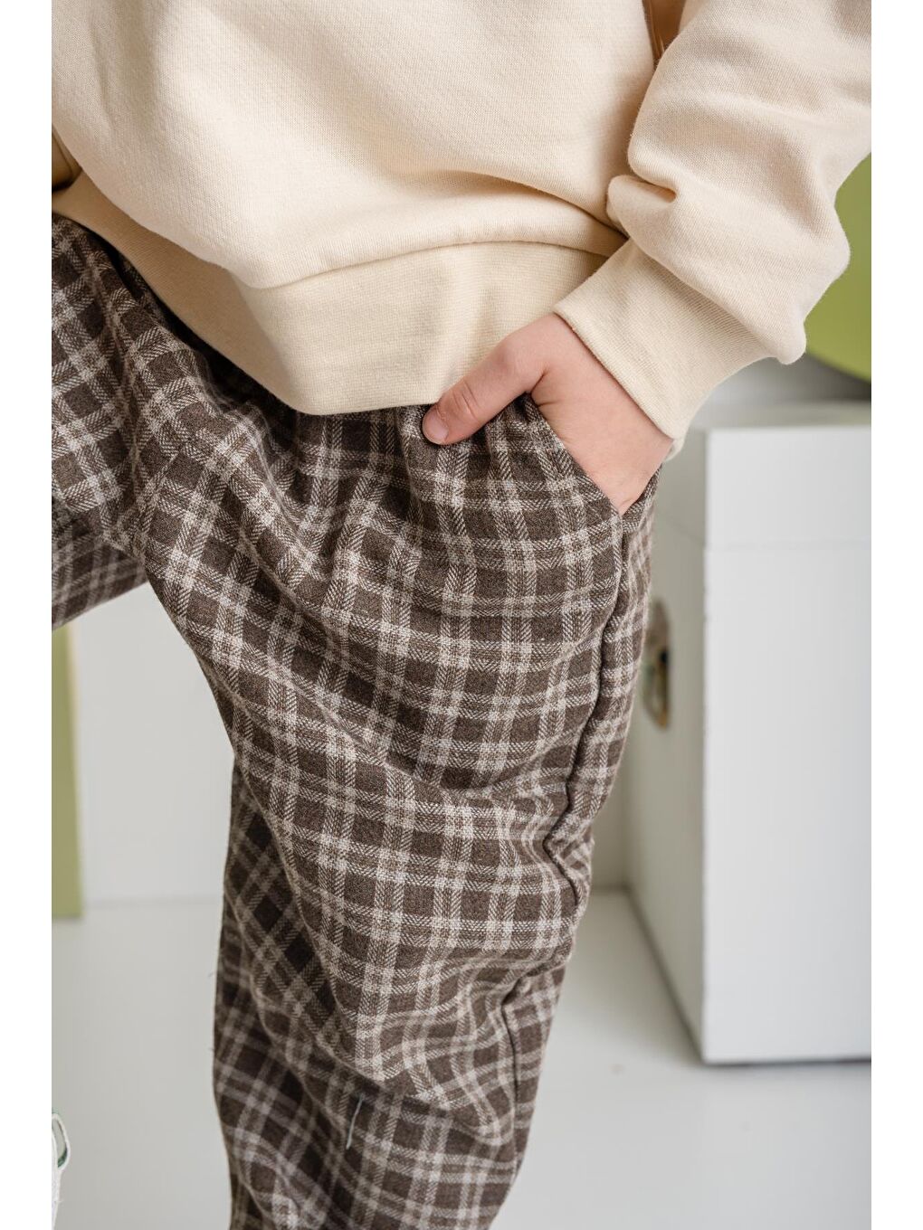 Kahverengi Erkek Bebek Sweatshirt Ve Pantolon Takım - Kahve-3