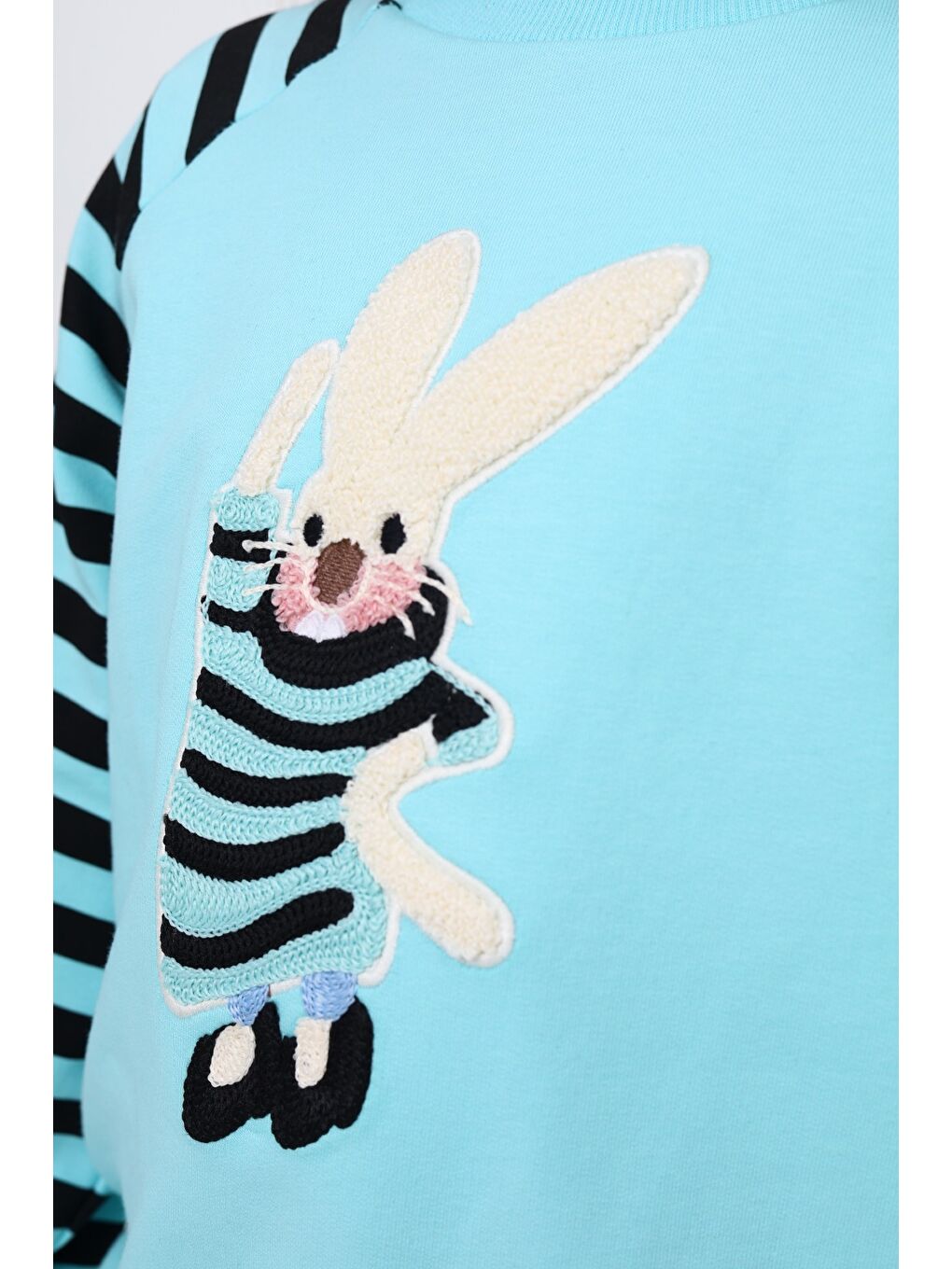 Turkuaz Kız Çocuk Nakışlı Sweatshirt-5