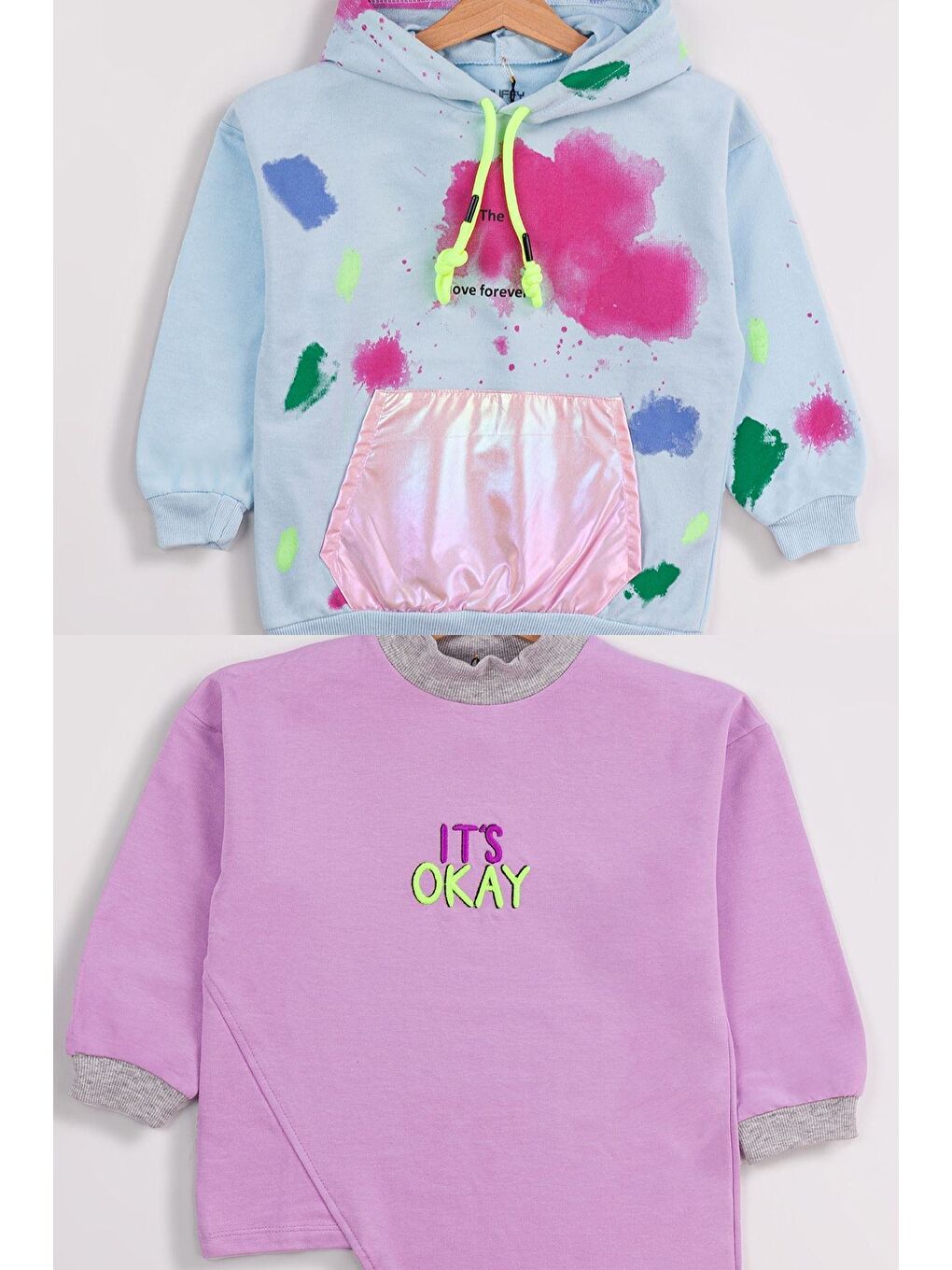 Mavi Kız Çocuk 2'li Paket Basic Sweatshirt