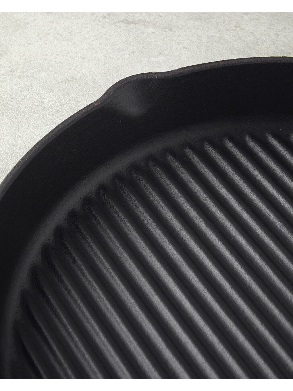 Hecha Demir Döküm Yuvarlak Grill Tava 28x4 cm Gri-1