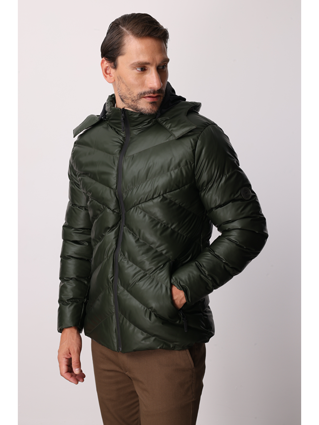 Erkek Haki Şişme Mont-7