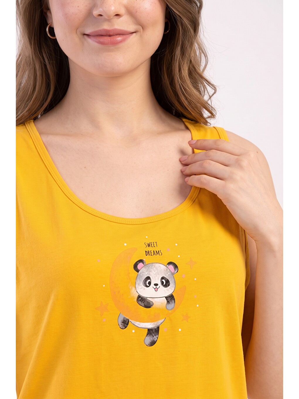 Kahverengi Şortlu Kadın Pijama Takımı-1