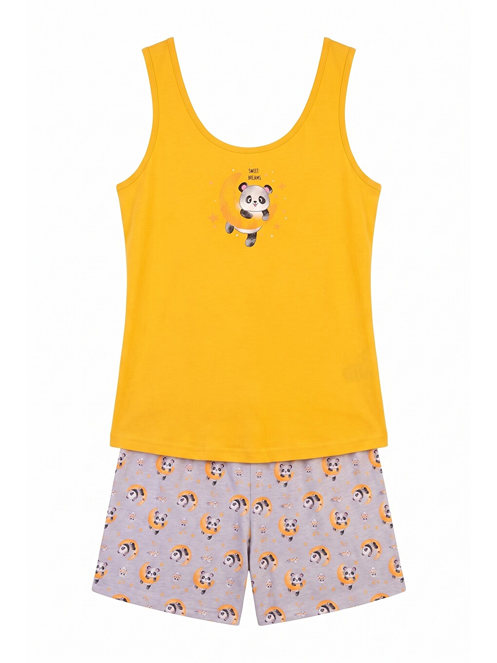 Kahverengi Şortlu Kadın Pijama Takımı-3