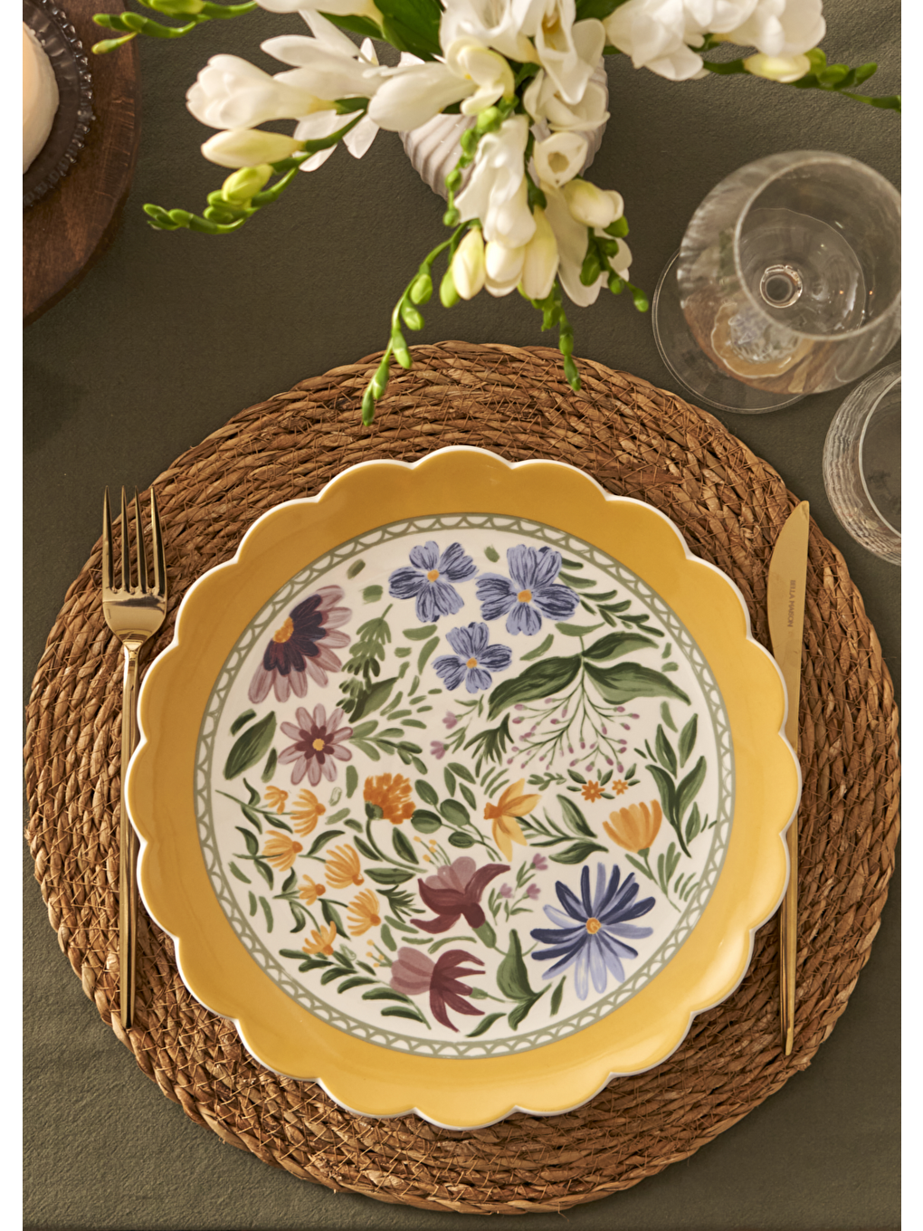 Karışık Bianca New Bone Servis Tabağı (26 Cm)