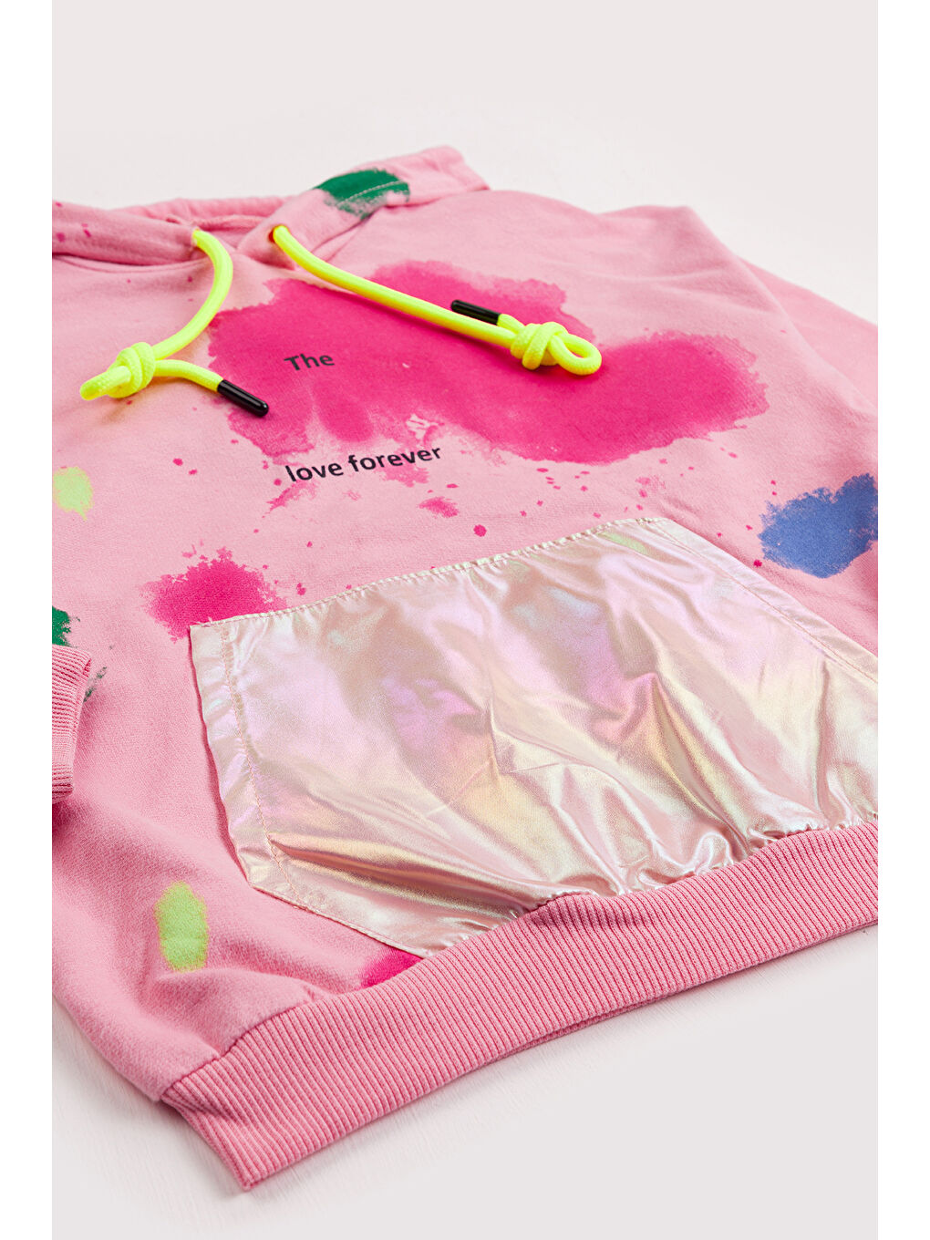 Pembe Kız Çocuk 2'li Paket Basic Sweatshirt-3