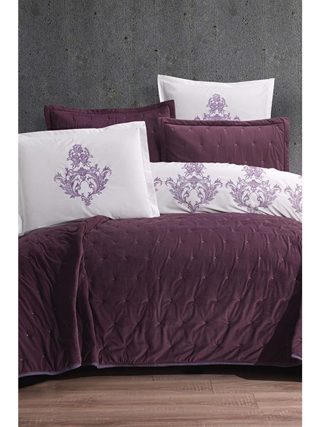 La Donna 10 Parça Çeyiz Seti Mürdüm