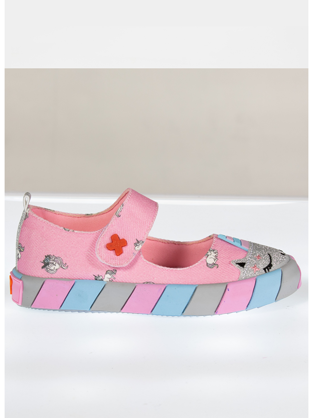 Pembe Kanvas 3D Baskılı Kız Çocuk Babet-3