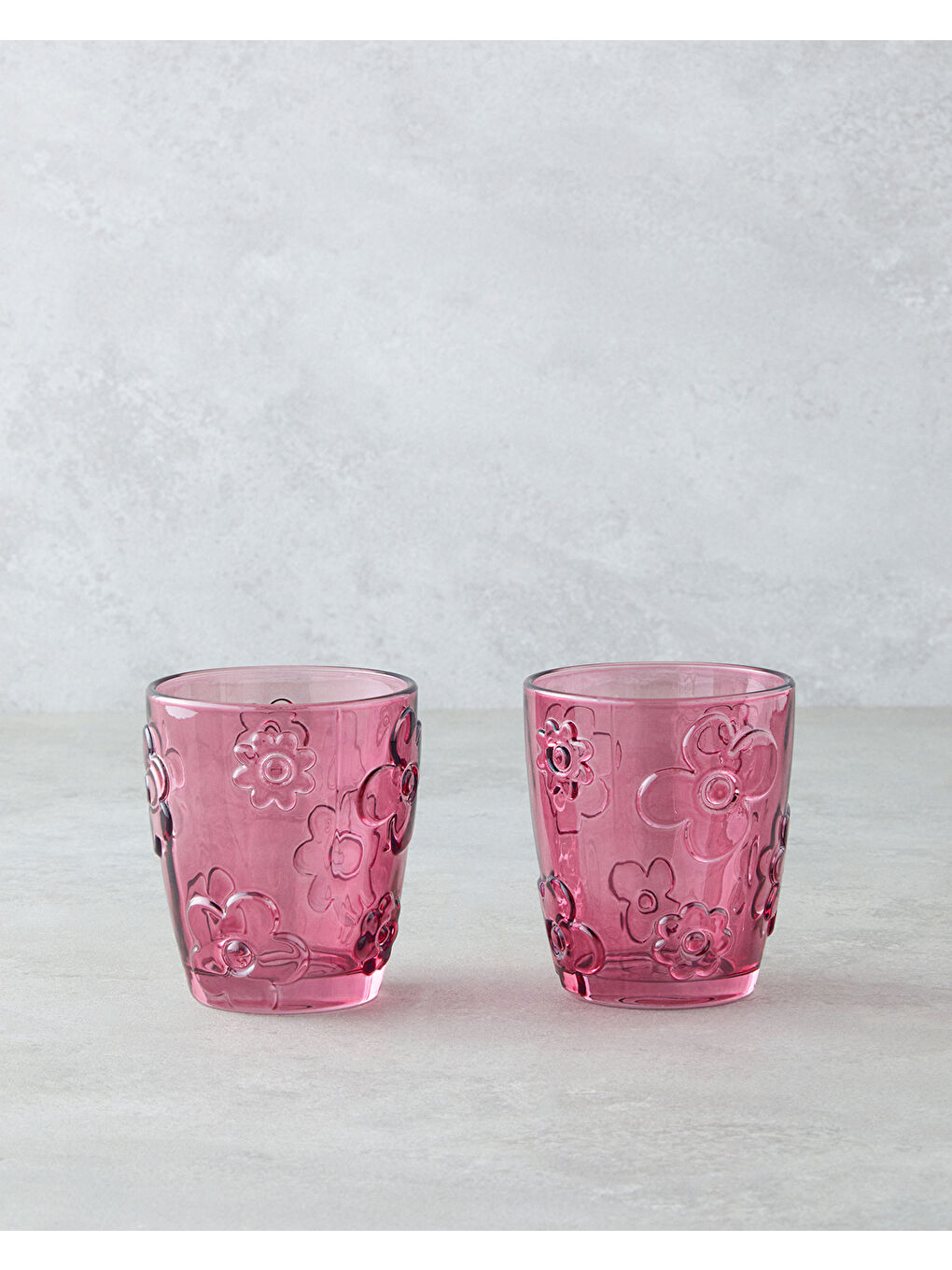 Fleur Cam 2'li Bardak 300 ml Pembe