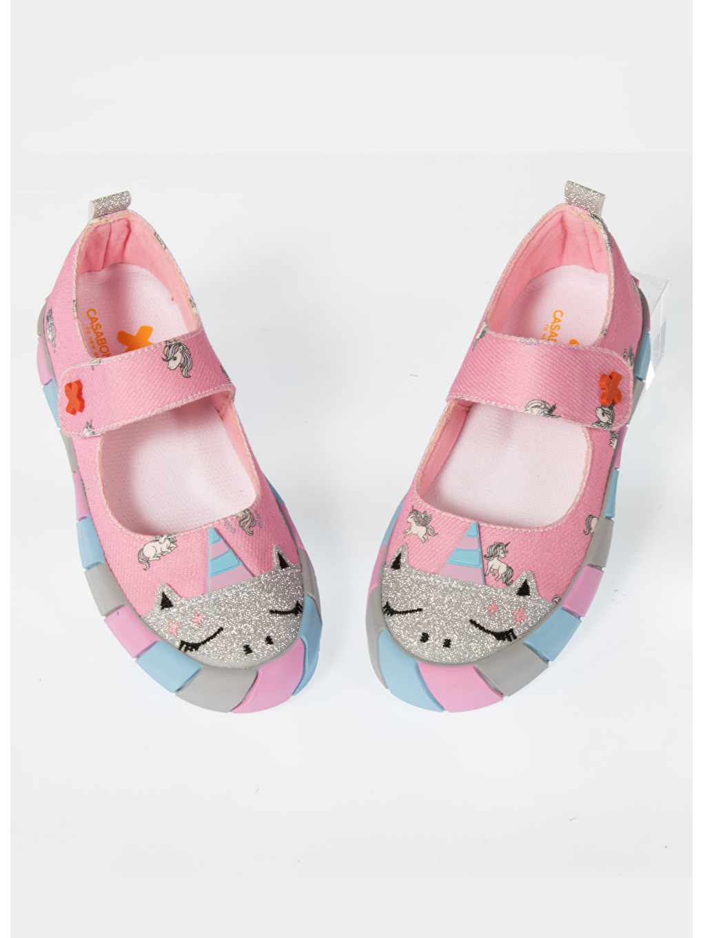 Pembe Kanvas 3D Baskılı Kız Çocuk Babet-4