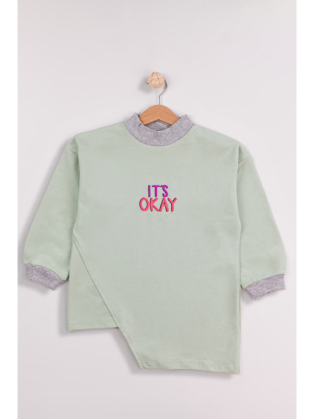 Pembe Kız Çocuk 2'li Paket Basic Sweatshirt-5