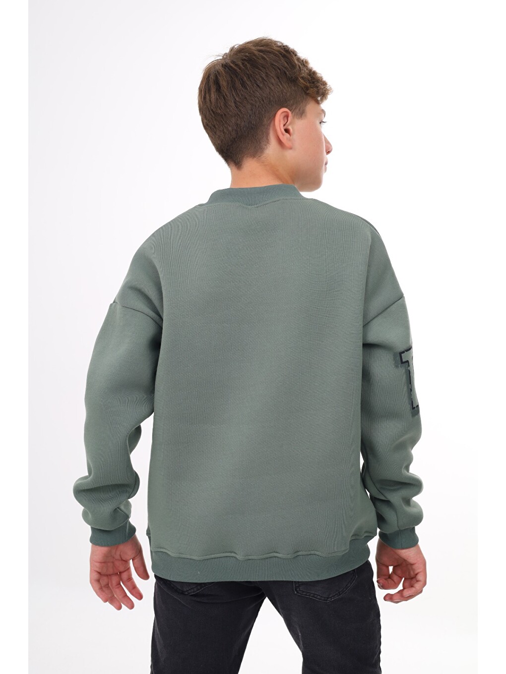 Yeşil Erkek Çocuk Baskılı Sweatshirt-4