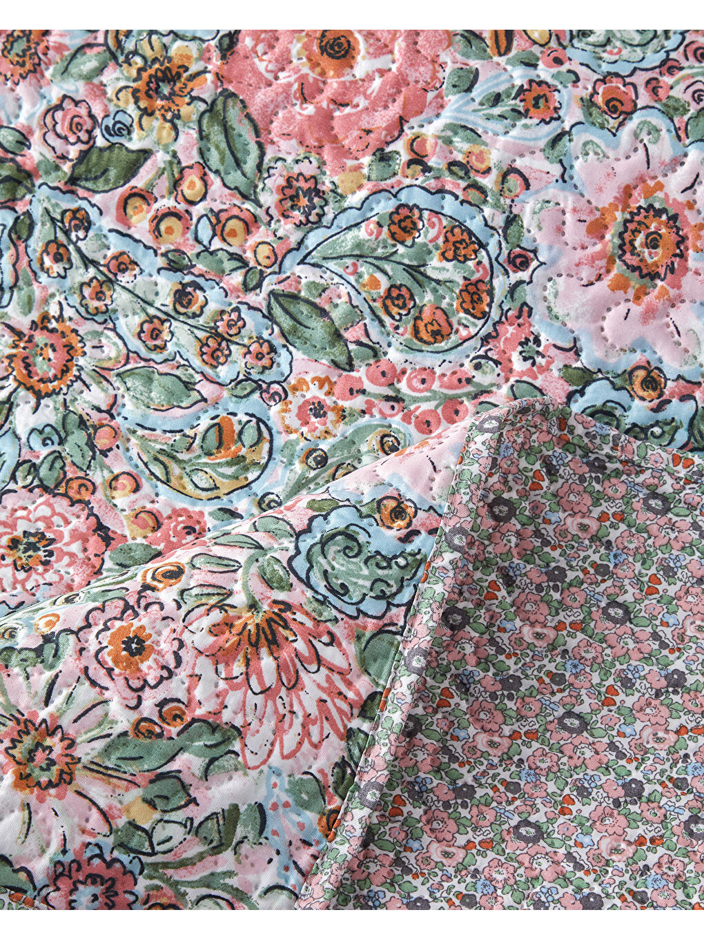 Poppy Happiness Çok Amaçlı Çift Kişilik Yatak Örtüsü Takımı Pembe-3