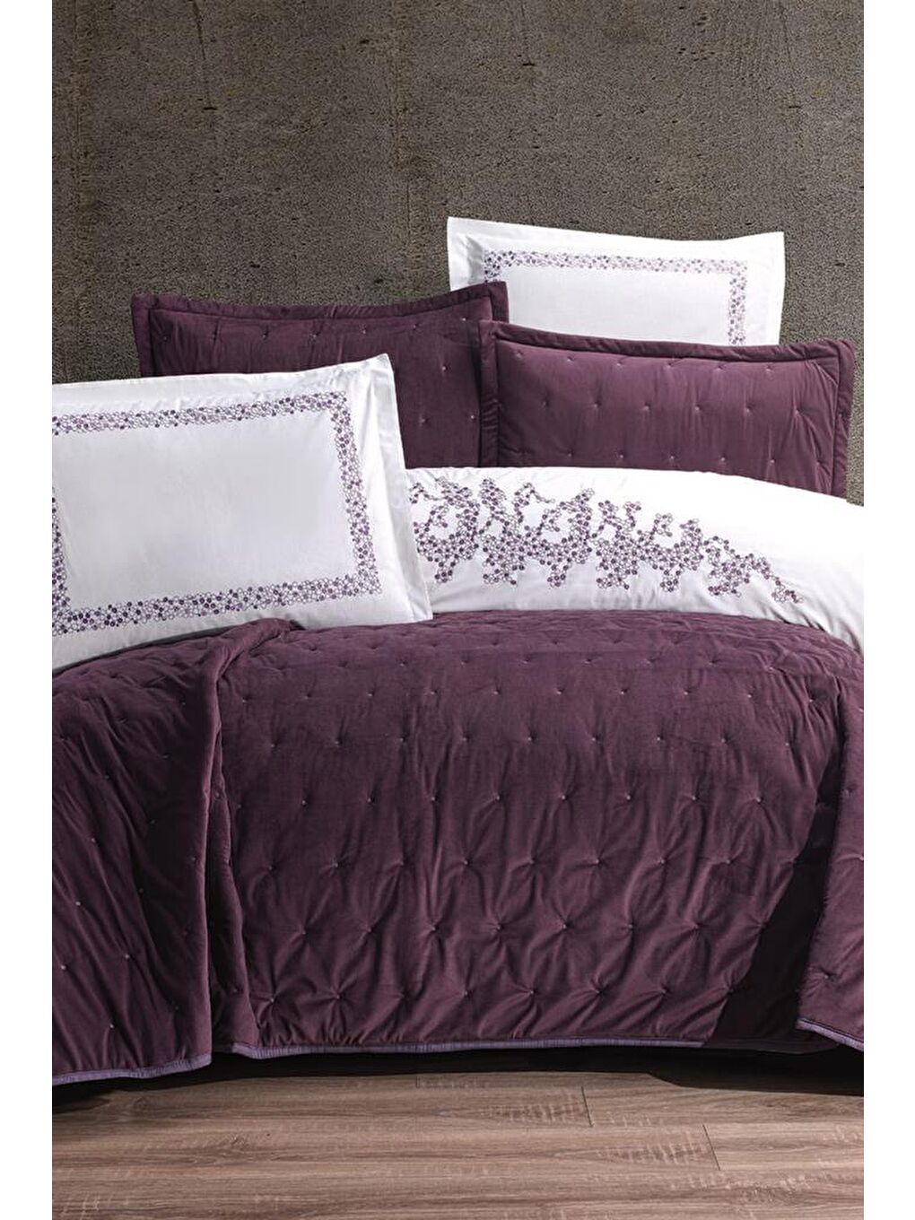 Stella 10 Parça Çeyiz Seti Mürdüm-1