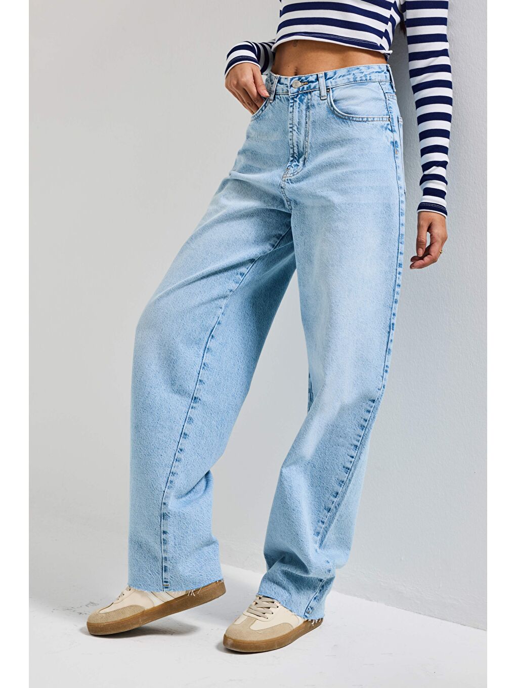 Mavi Kadın Ice Renk 4s6-27 Regular Fit Yüksek Bel %100 Pamuk Rahat Kesim Denim Jean