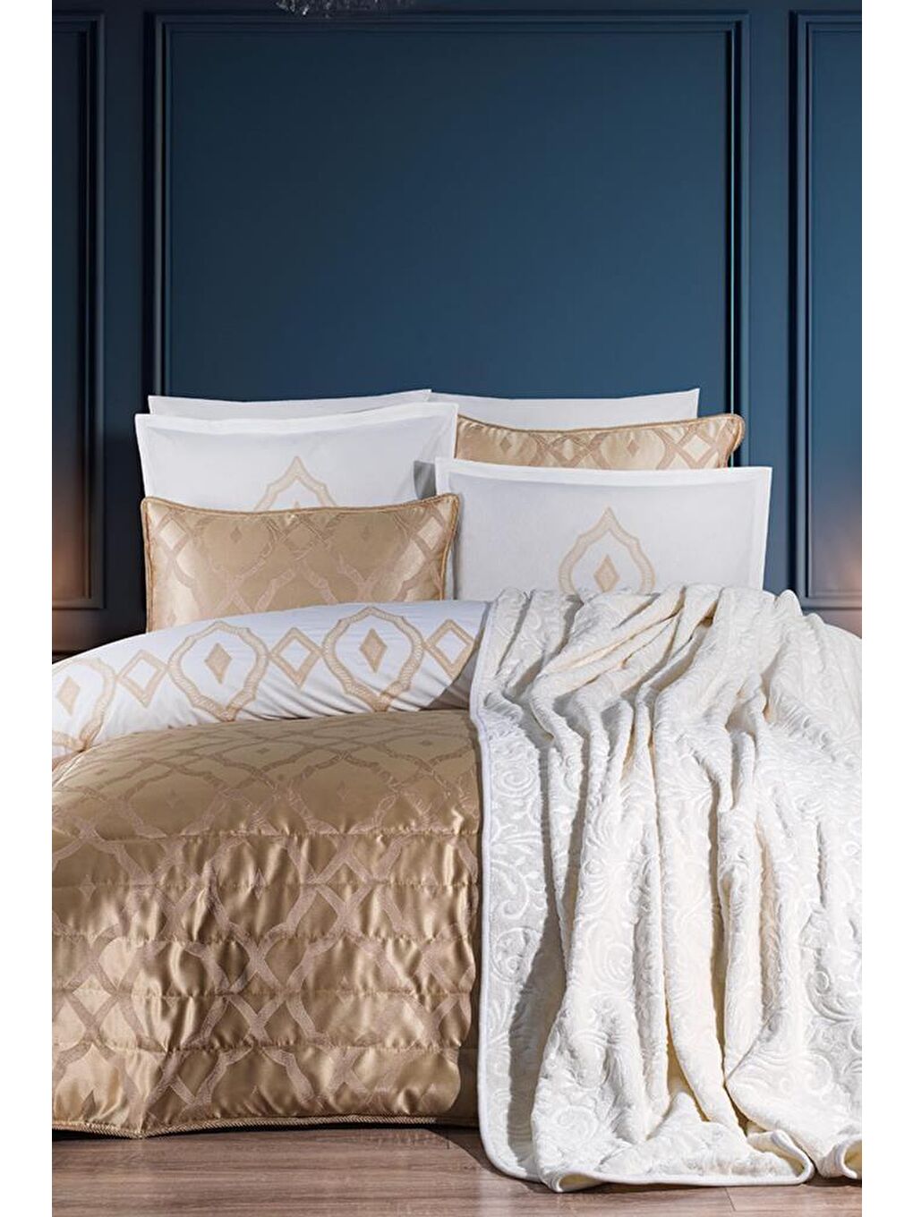 Kahverengi İlayda 10 Parça Çeyiz Seti Cappucino-1