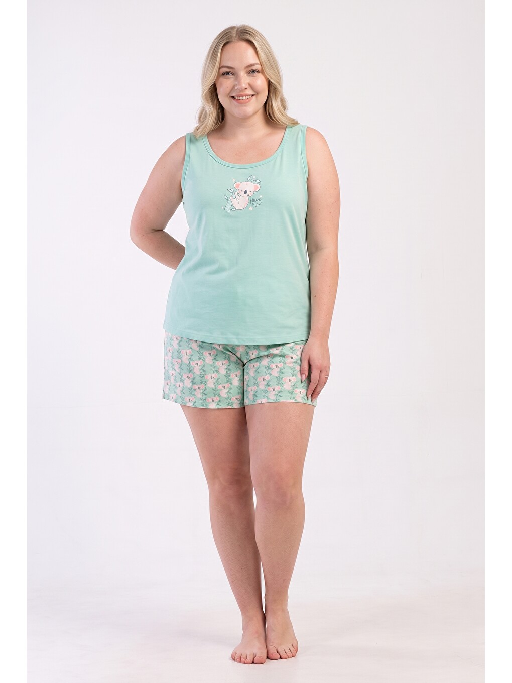Yeşil Şortlu Kadın Pijama Takımı