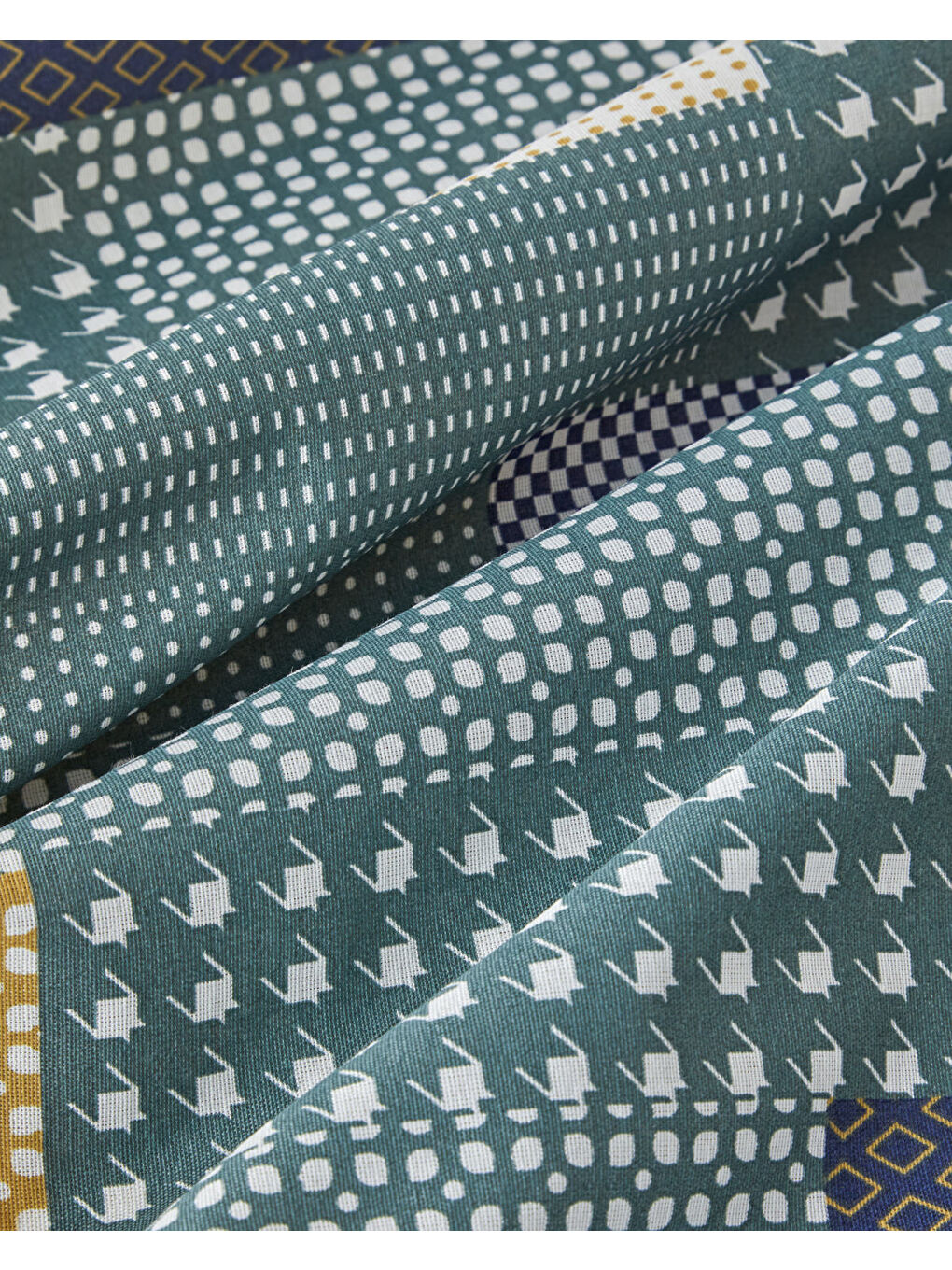 Ekru Mosaicca Kolay Ütülenir Çift Kişilik Nevresim Seti 200x220 cm Hardal-Yeşil-4