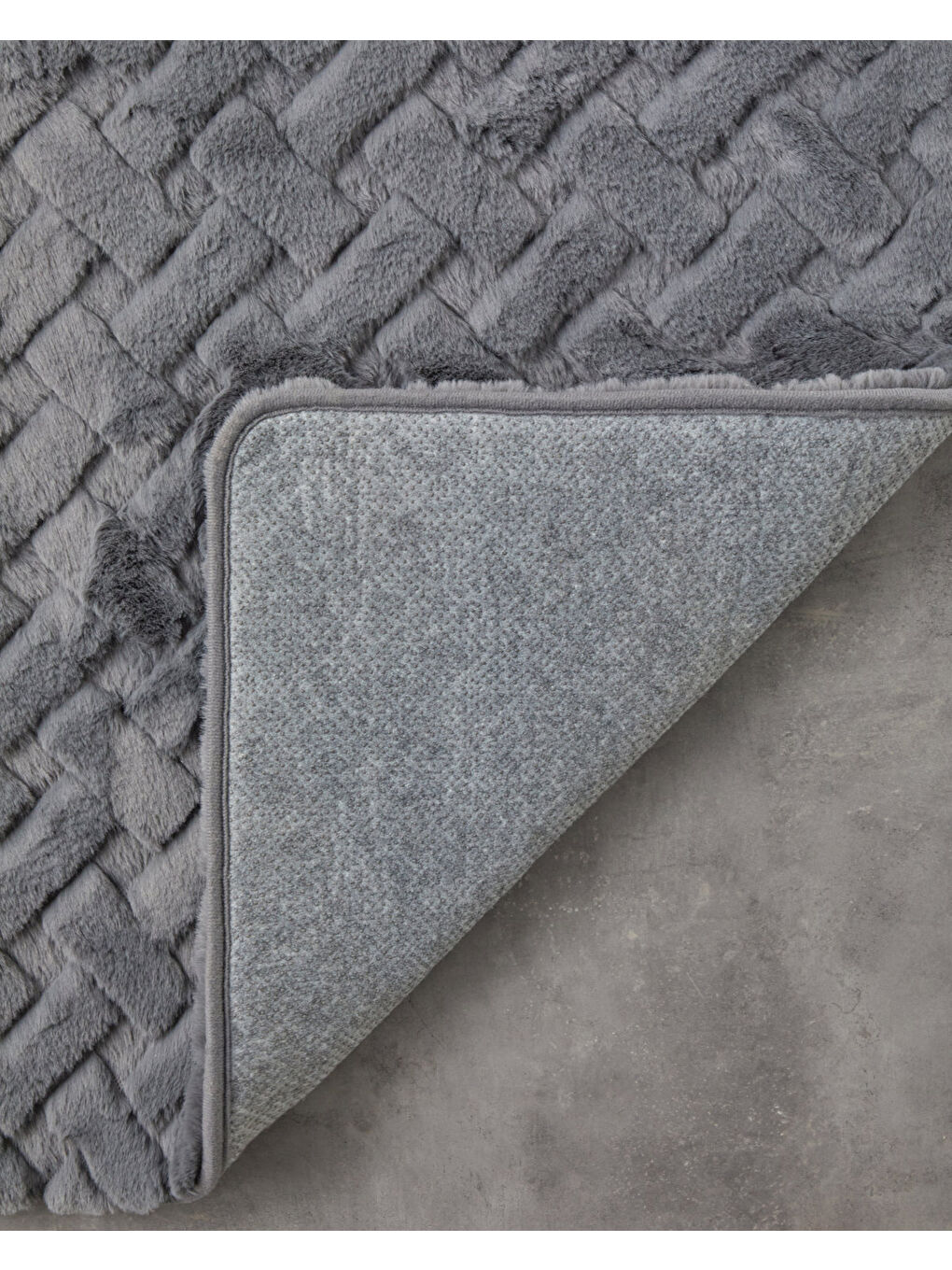 Peggy Pelüş Halı 60x90 cm Gri-1