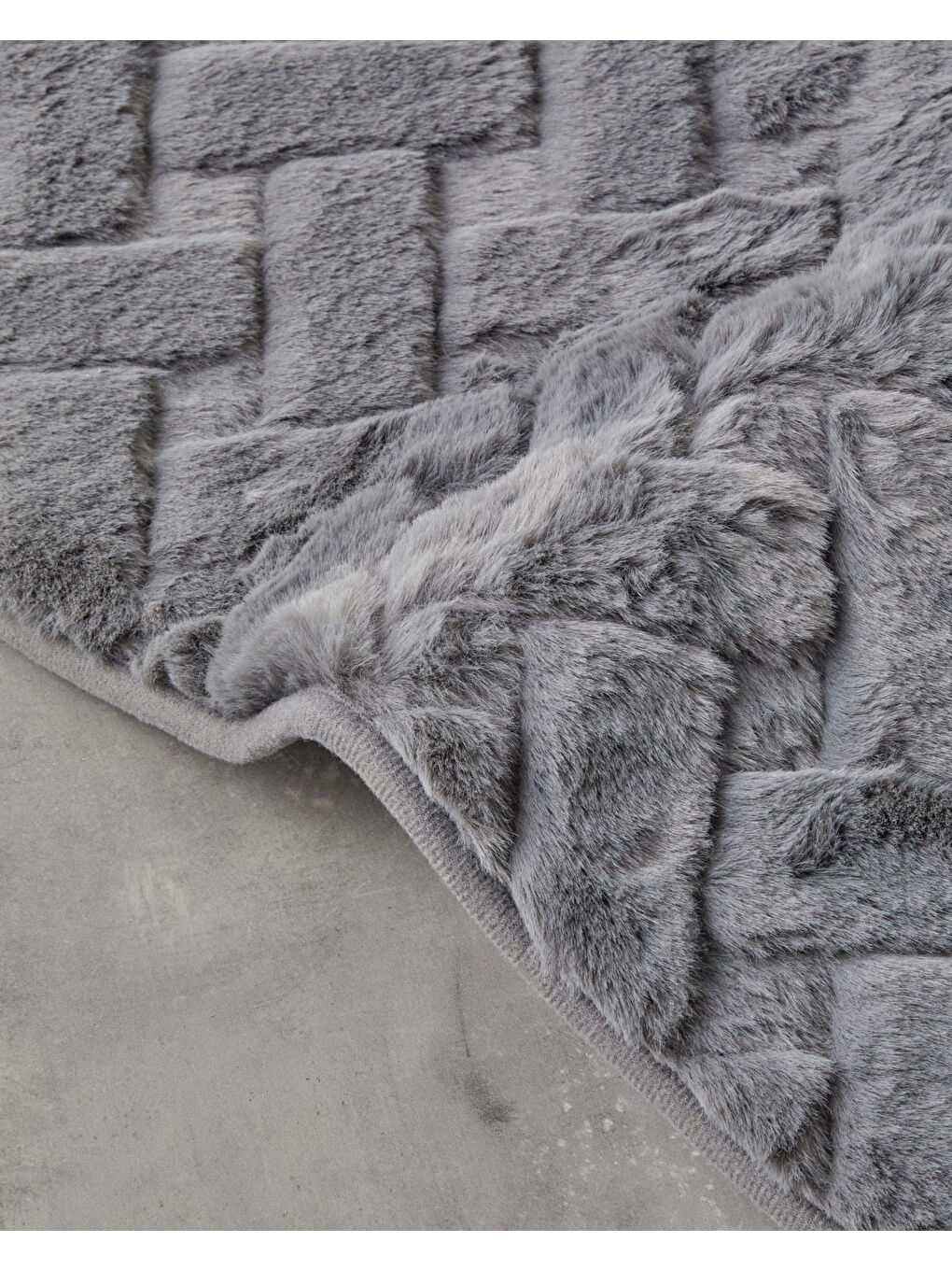 Peggy Pelüş Halı 60x90 cm Gri-2