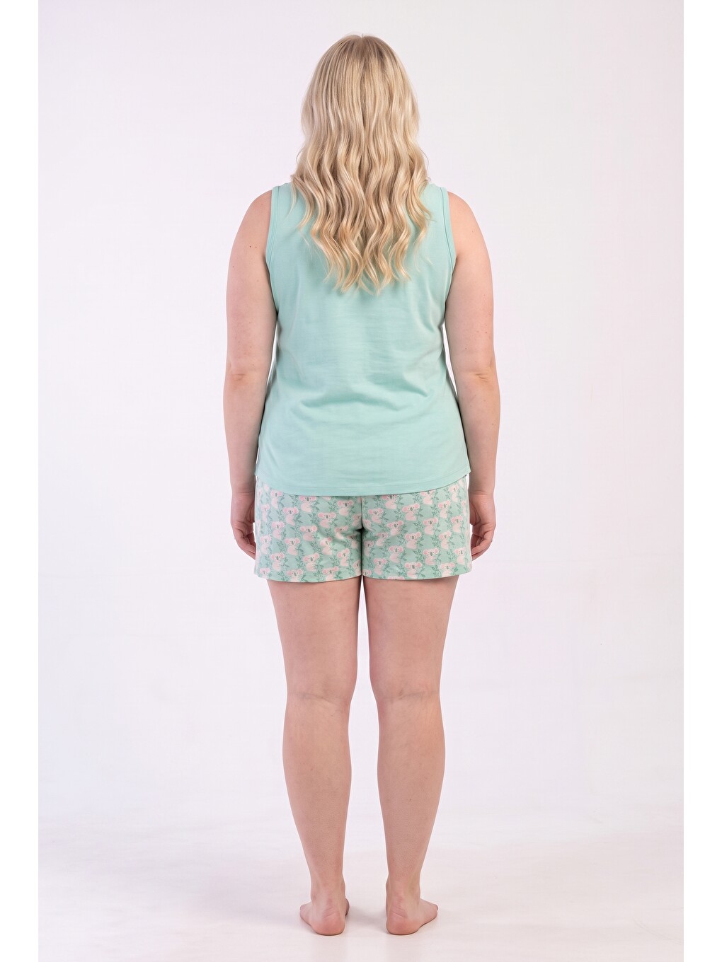 Yeşil Şortlu Kadın Pijama Takımı-5